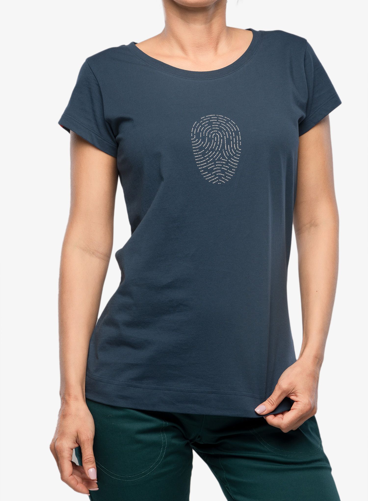 Dámské lezecké triko Ocun Classic T Fingerprint - blue moonlit ocean