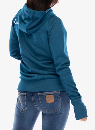 Dámská mikina s kapucí Ocun Hoodie Zipper - blue opal/silverscone