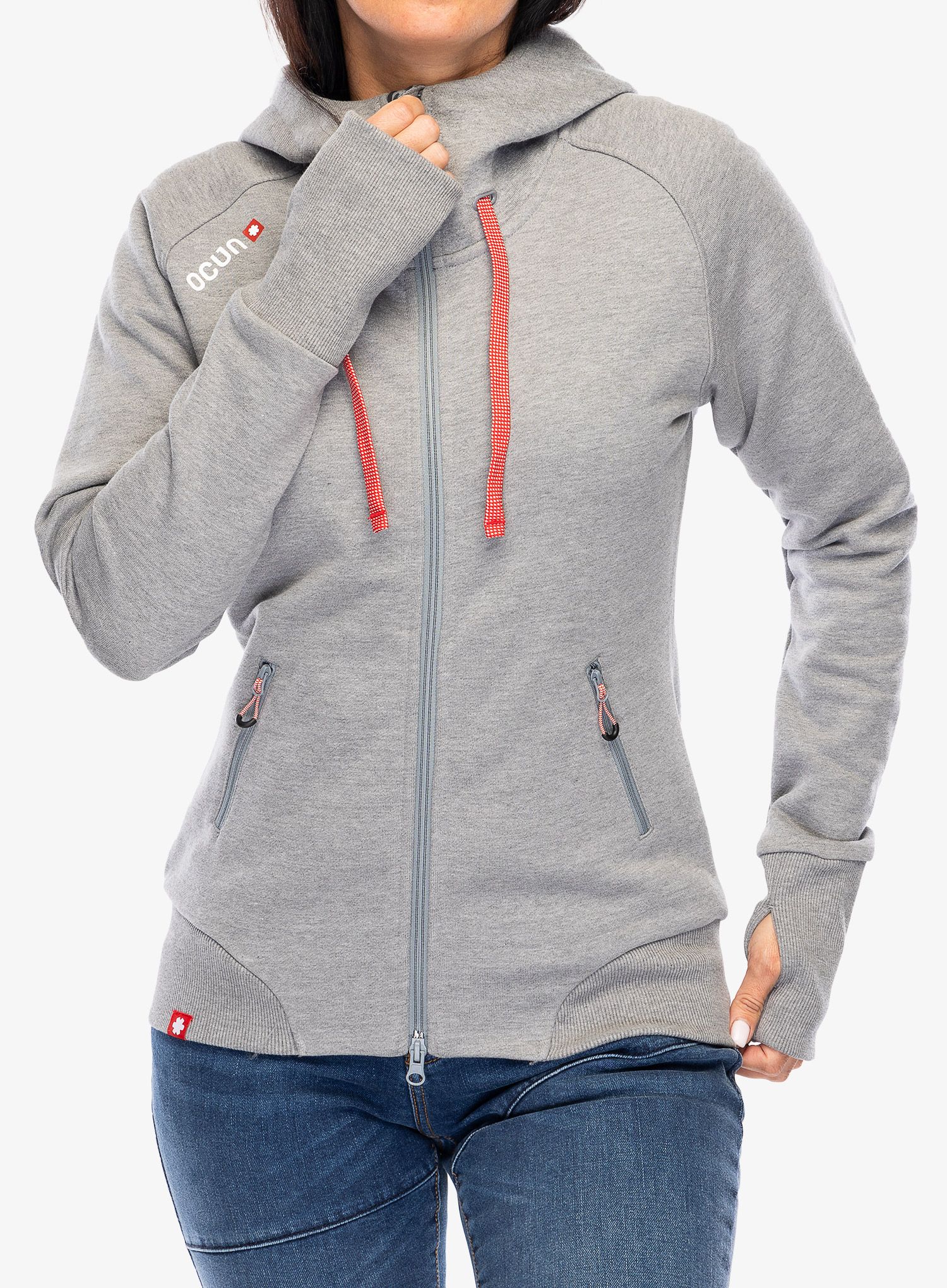 Dámská mikina na zip Ocun Hoodie Zipper - grey paloma/silverscone