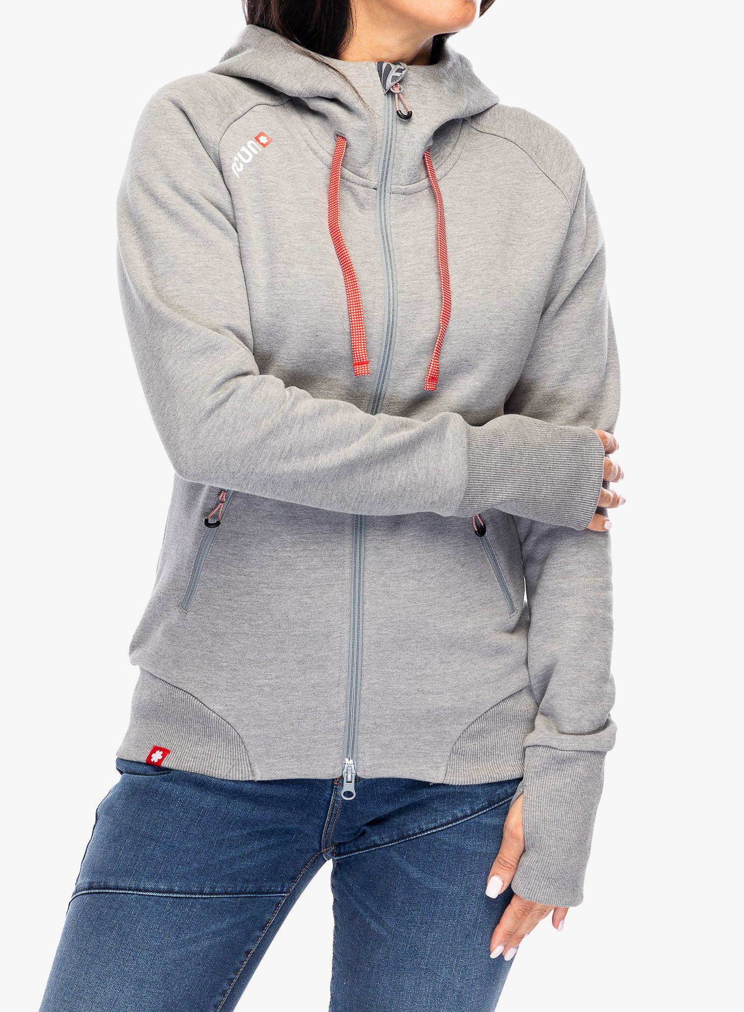 Dámská mikina na zip Ocun Hoodie Zipper - grey paloma/silverscone