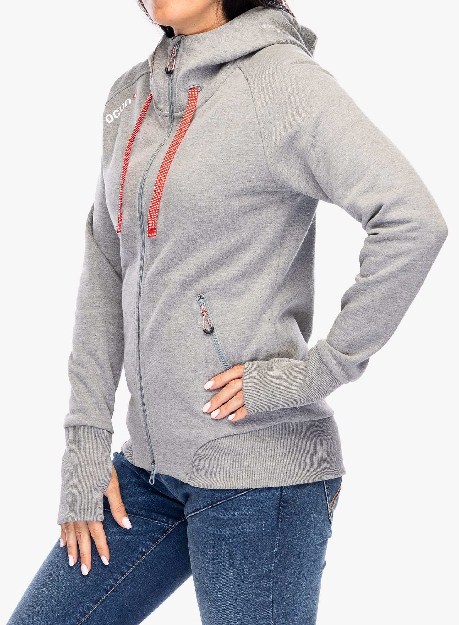 Dámská mikina na zip Ocun Hoodie Zipper - grey paloma/silverscone