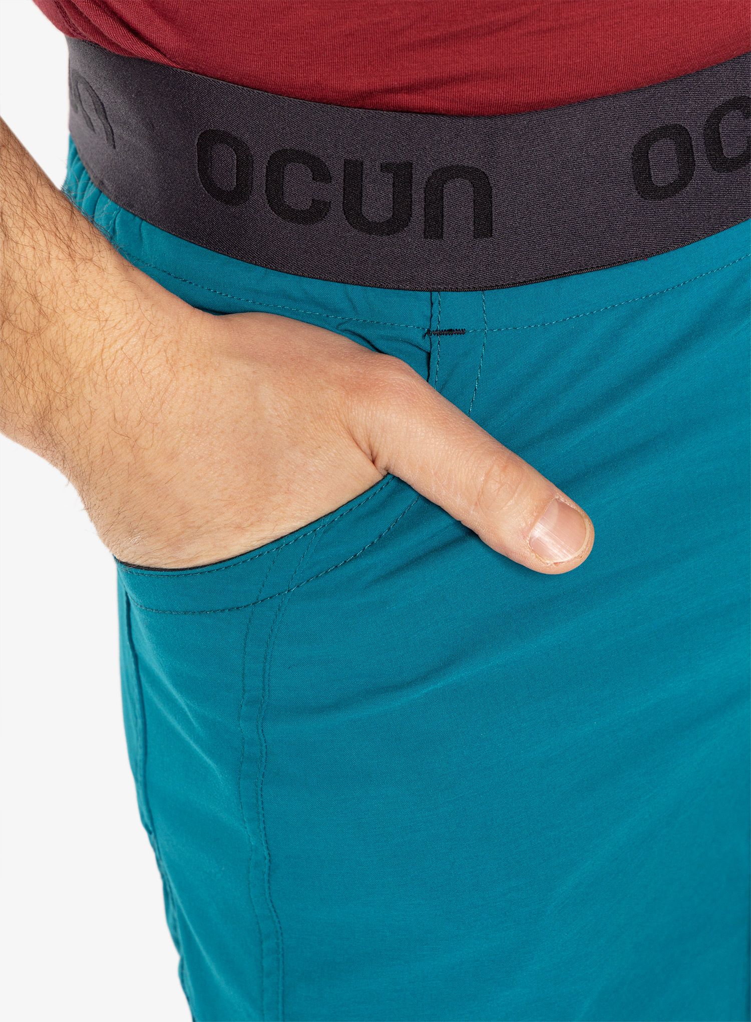 Lezecké kalhoty pánské Ocun Mania Eco Pants - turquoise deep lagoon