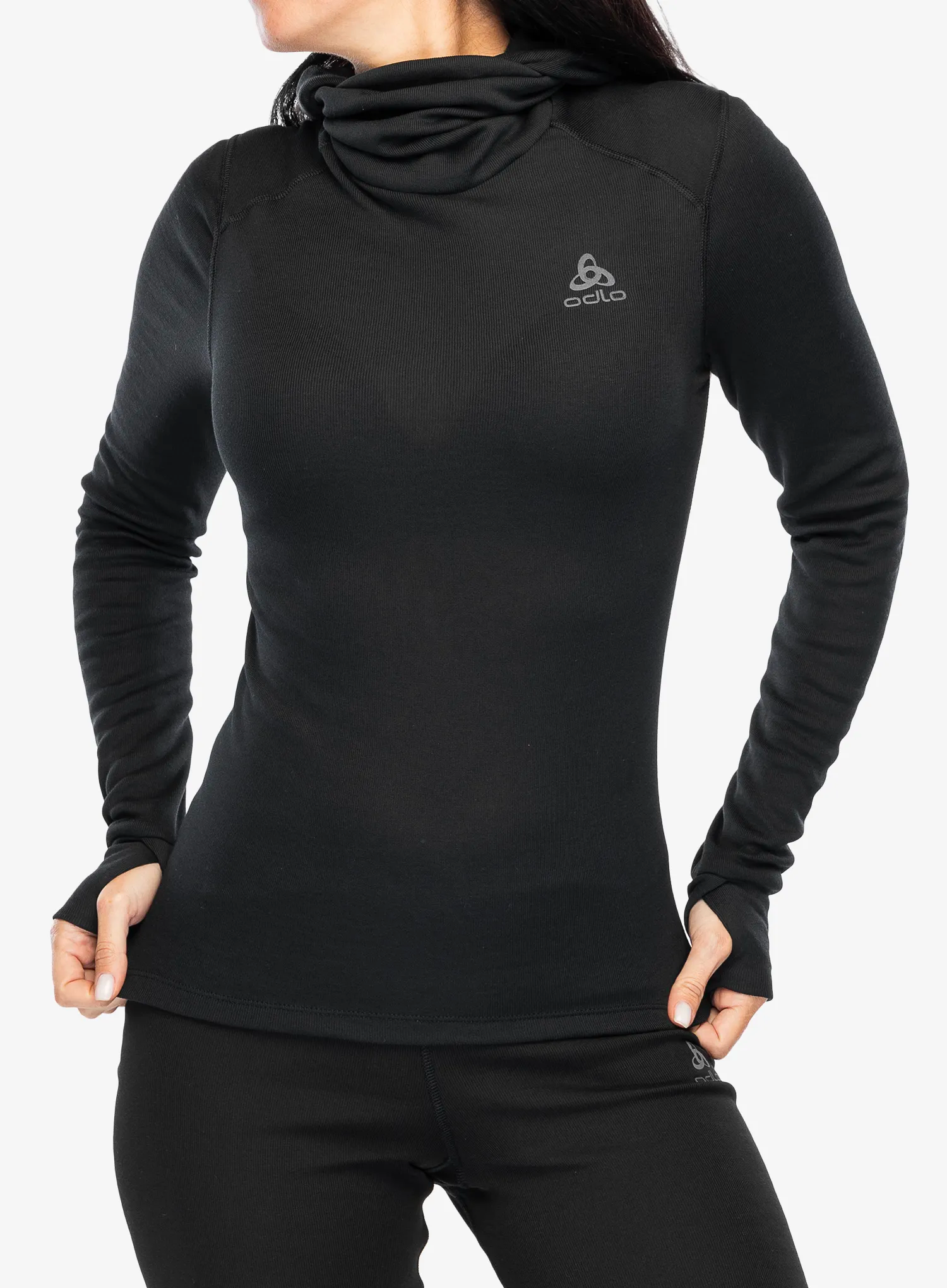Dámská funkční mikina Odlo Active Warm BL Top Facemask LS - black