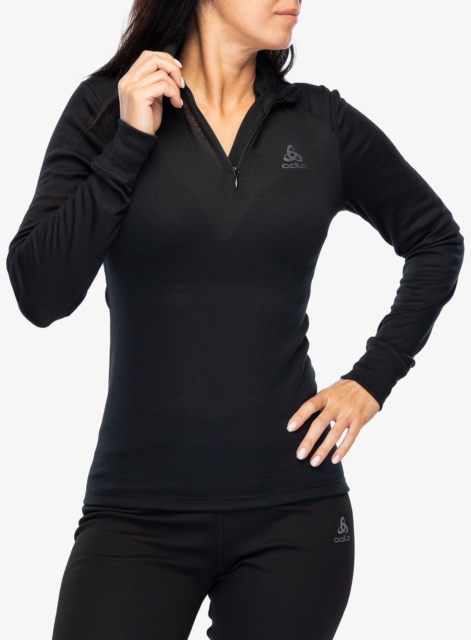 Dámská funkční mikina Odlo Active Warm BL Top Turtle Neck LS Half Zip  - black