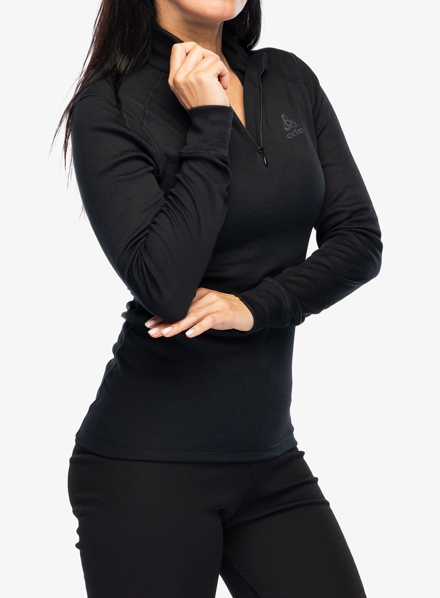 Dámská funkční mikina Odlo Active Warm BL Top Turtle Neck LS Half Zip  - black