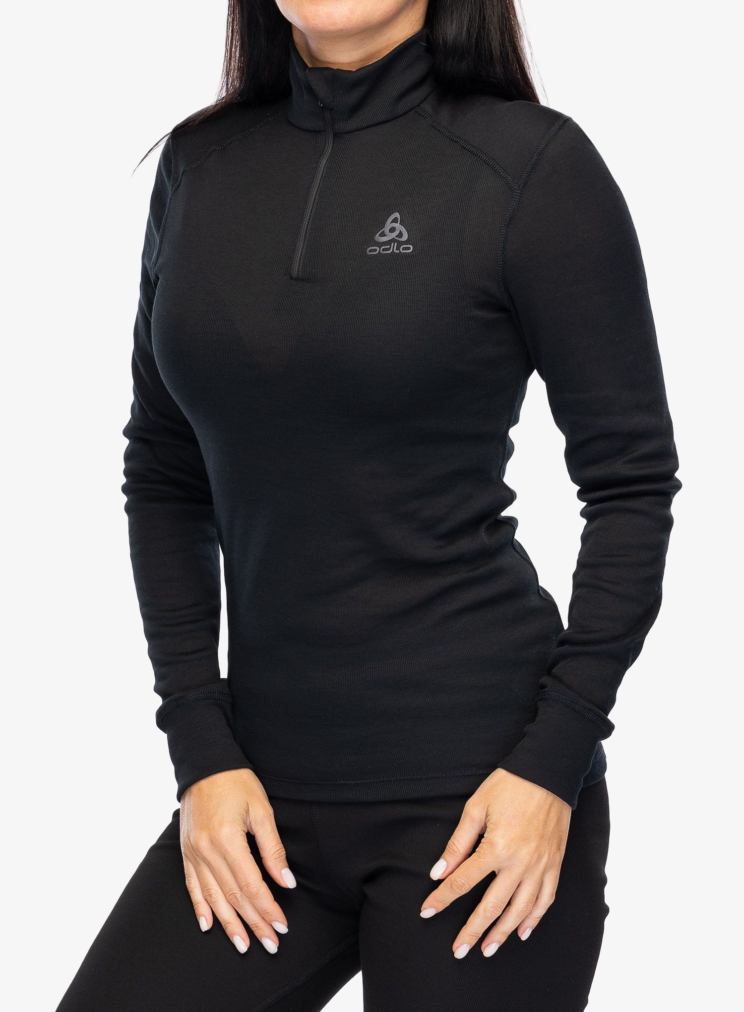 Dámská funkční mikina Odlo Active Warm BL Top Turtle Neck LS Half Zip  - black