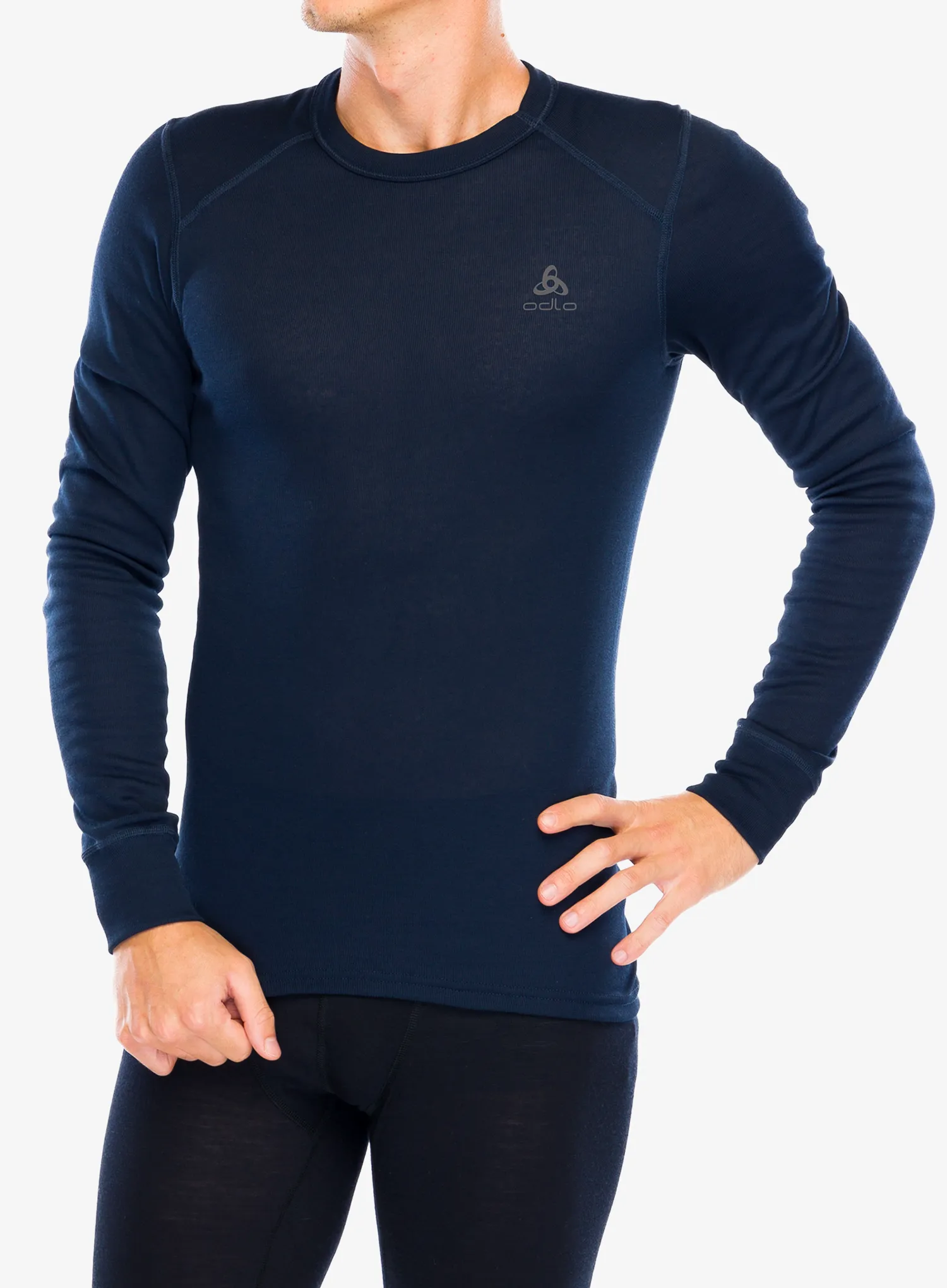 Funkční mikina Odlo Active Warm Eco BL Top Crew Neck LS - dark sapphire