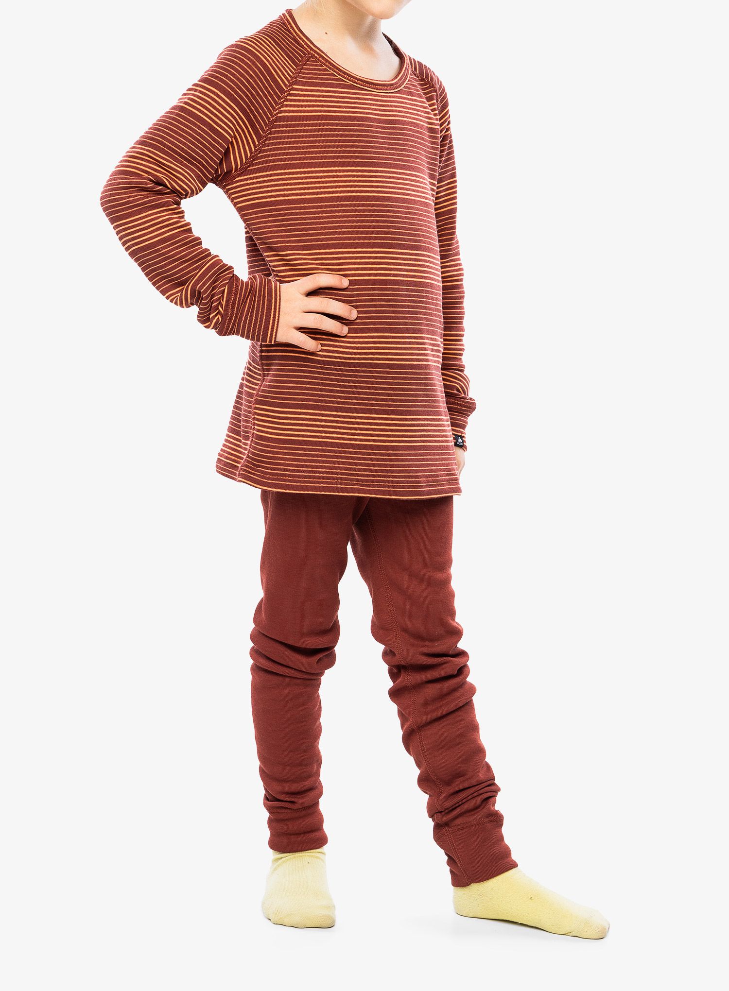 Termoaktivní prádlo pro děti Odlo Active Warm Eco Set Set Long - spiced apple/live wire