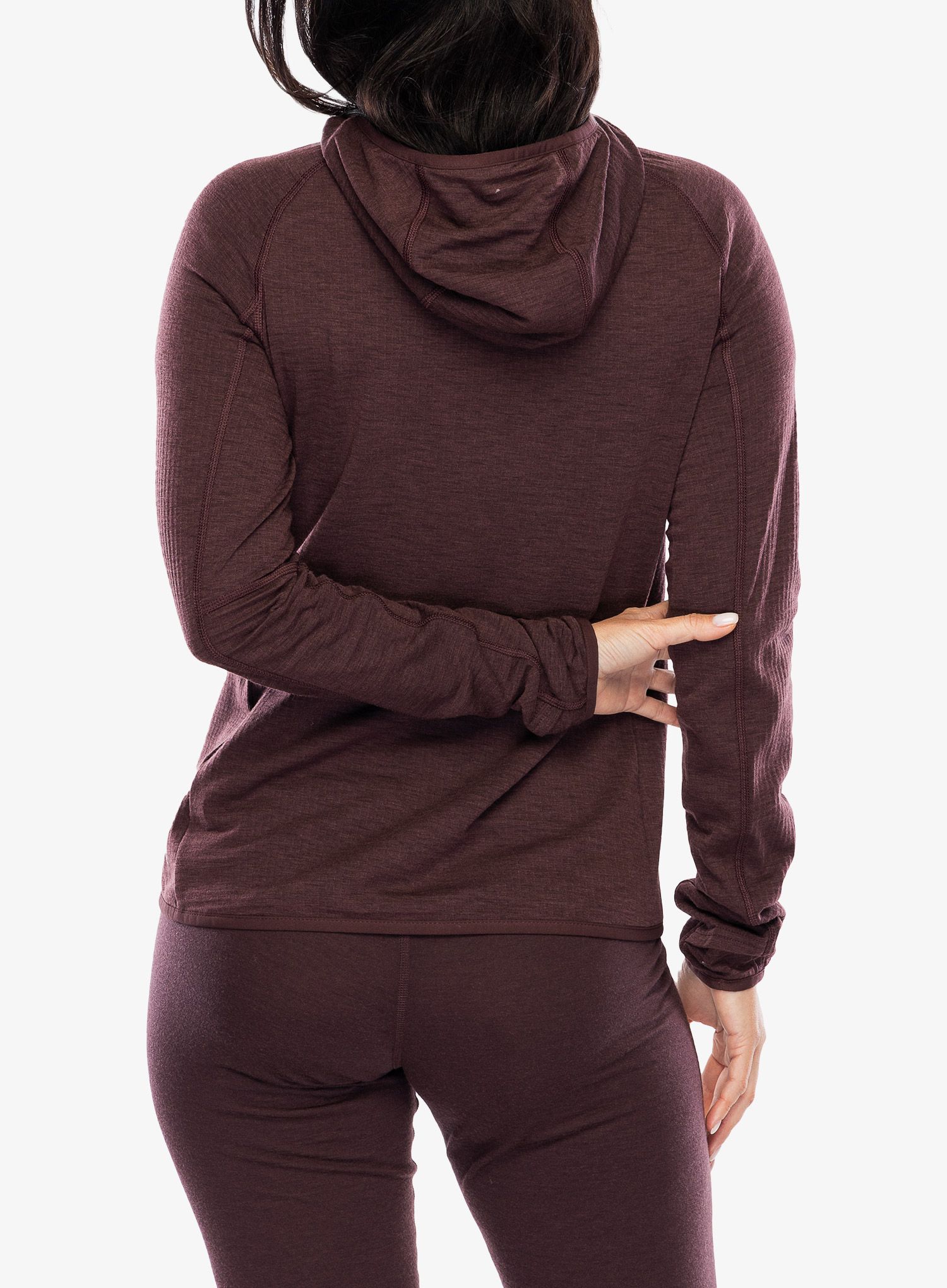 Dámská mikina s kapucí Odlo Ascent Mid Layer Hoody Full Zip - fudge