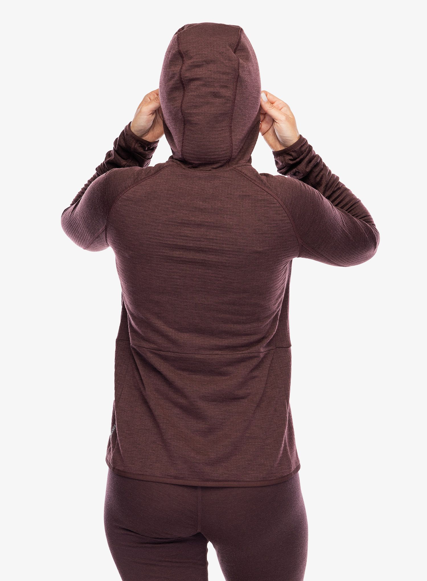 Dámská mikina s kapucí Odlo Ascent Mid Layer Hoody Full Zip - fudge