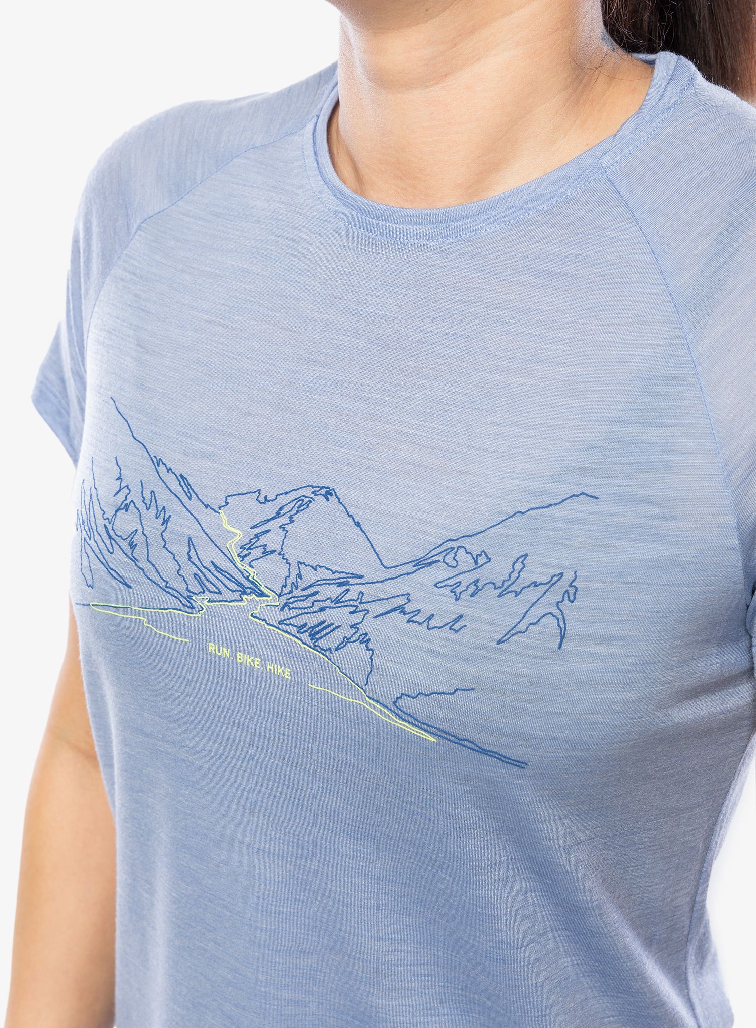 Merino triko dámské Odlo Ascent PW 130 Run. Bike. Hike. T-Shirt - blue heron melange
