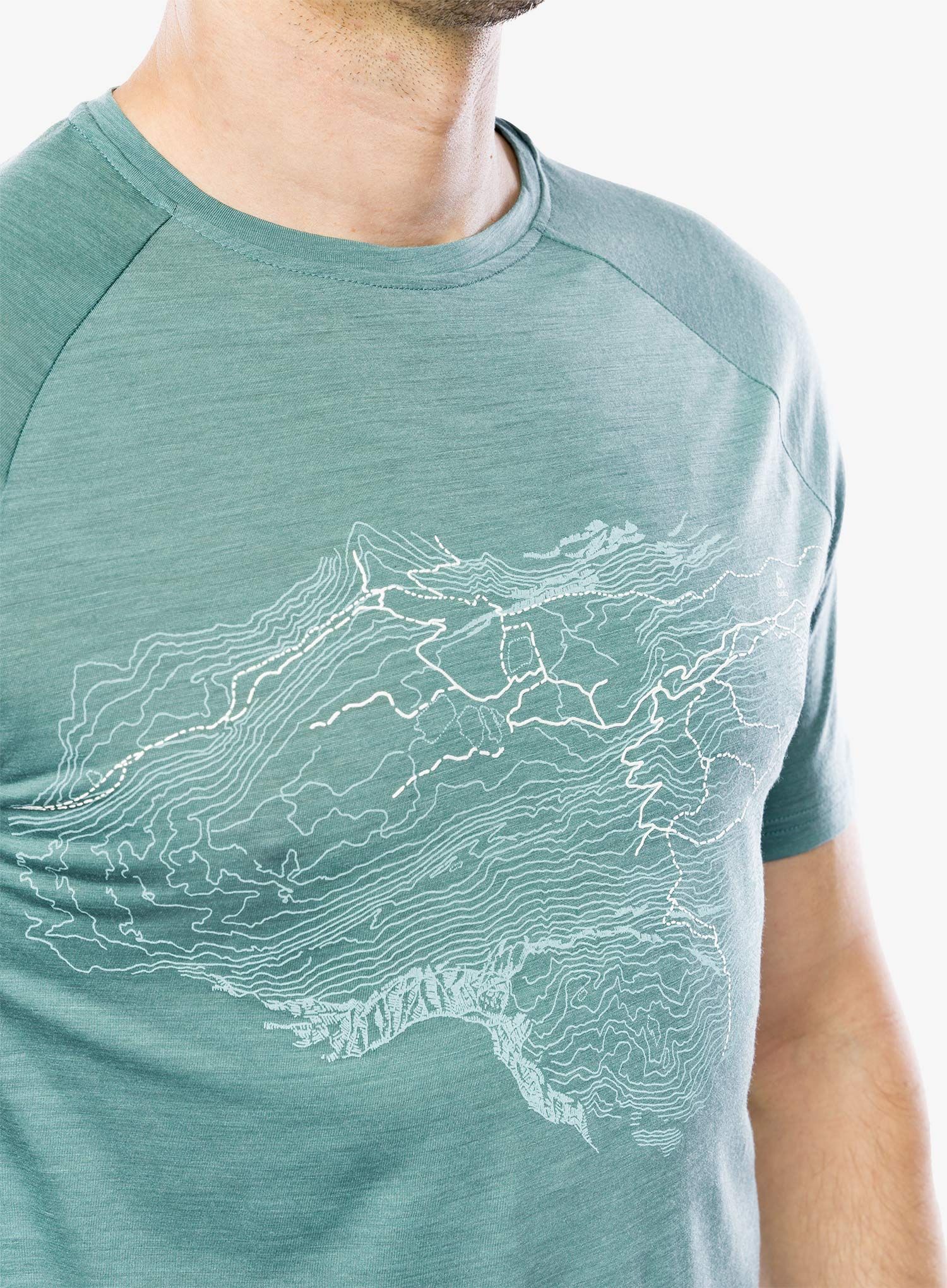 Merino triko Odlo Ascent PW 130 Topography T-Shirt - arctic melange