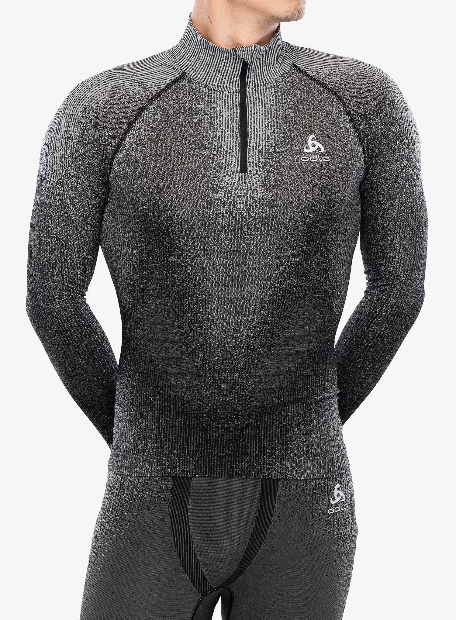 Funkční mikina Odlo Blackcomb Eco BL Top Turtle Neck LS Half Zip - black
