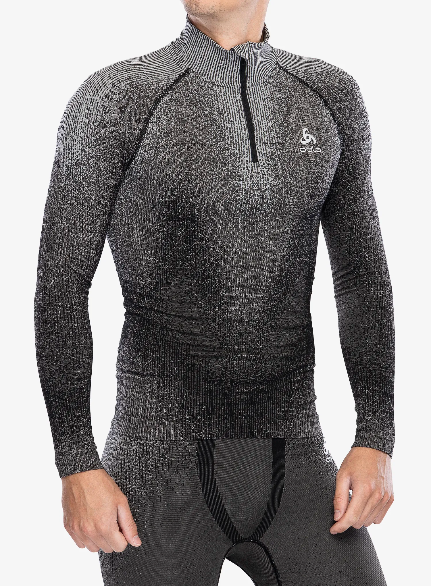 Funkční mikina Odlo Blackcomb Eco BL Top Turtle Neck LS Half Zip - black