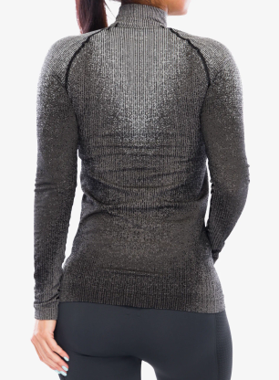 Dámská funkční mikina Odlo Blackcomb Eco BL Top Turtle Neck LS Half Zip - black