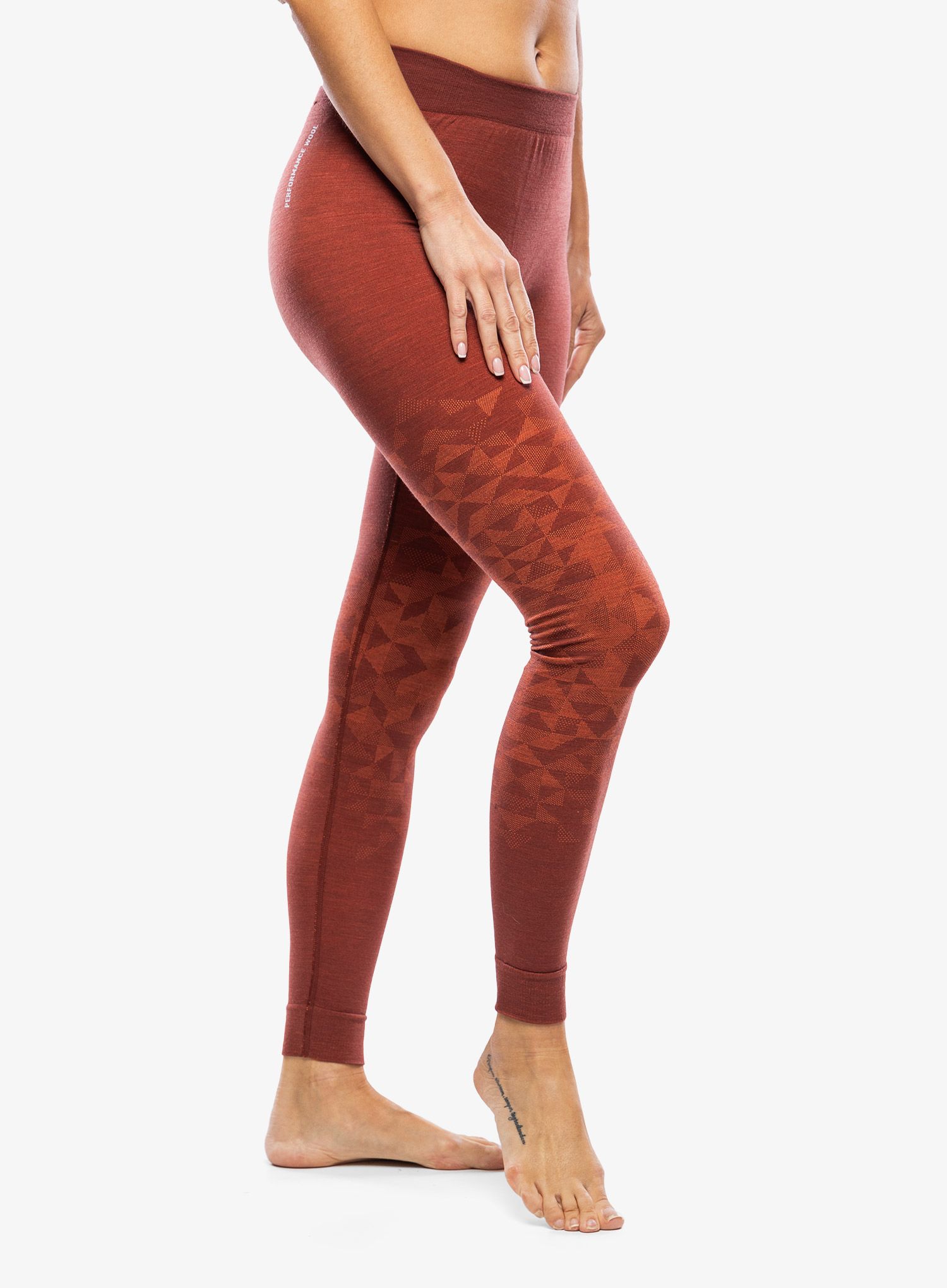 Termolegíny dámské Odlo Kinship PW 200 BL Bottom Long - spiced apple melange