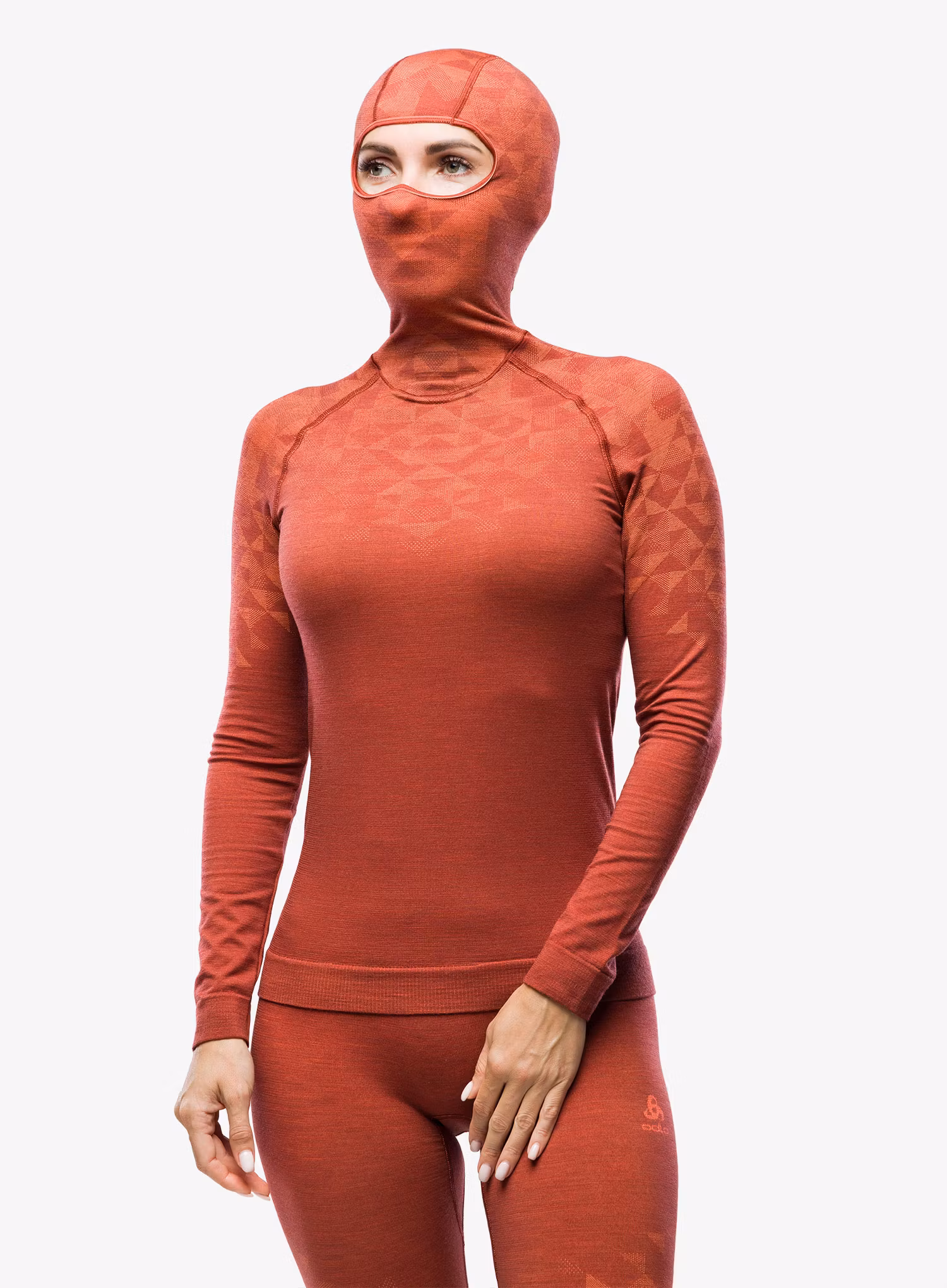 Funkční mikina dámská Odlo Kinship PW 200 BL Top Facemask LS - spiced apple melange
