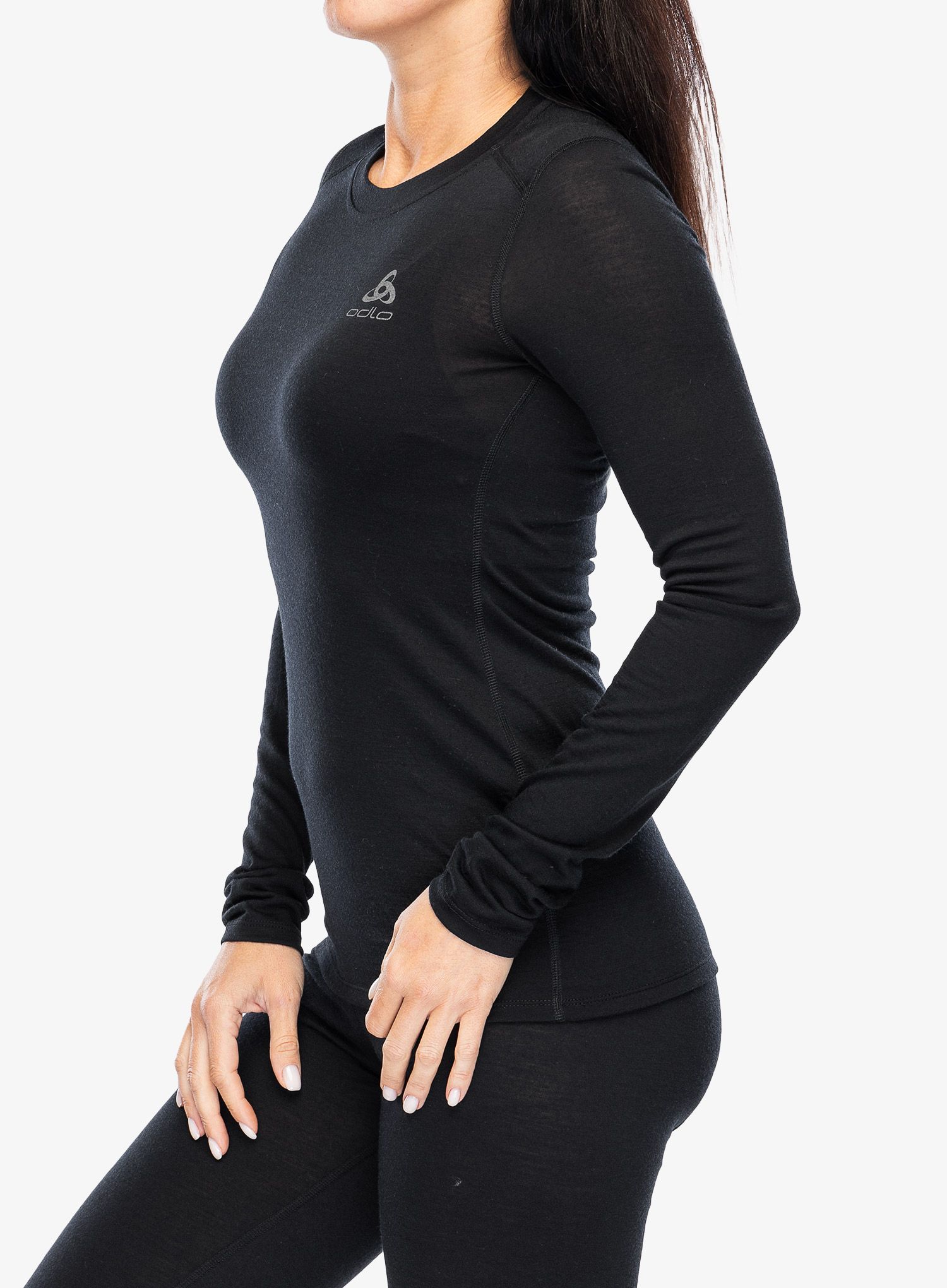 Dámská funkční mikina Odlo Merino 160 BL Top Crew Neck LS - black