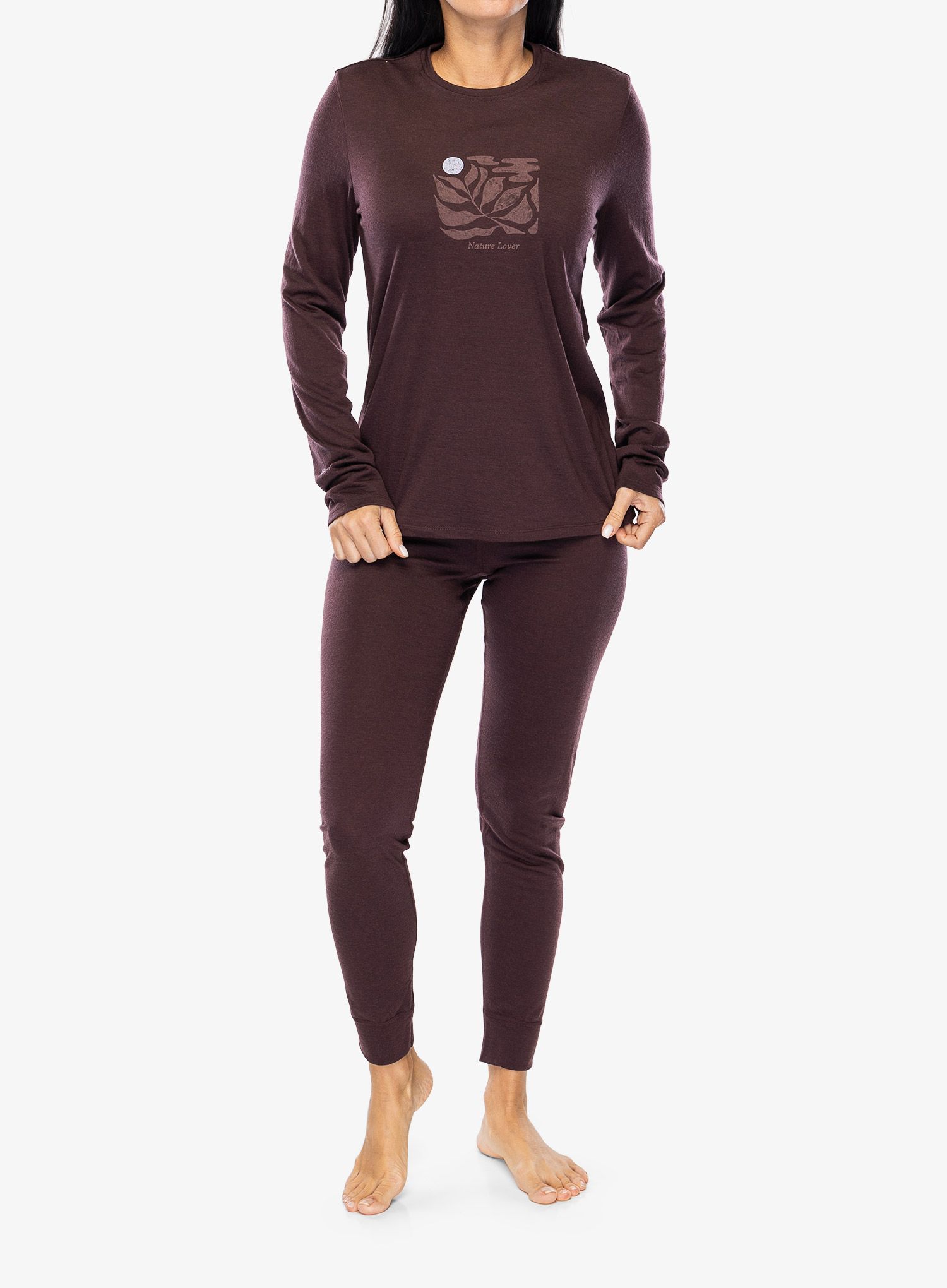 Termo legíny dámské Odlo Merino 200 BL Bottom Long - fudge