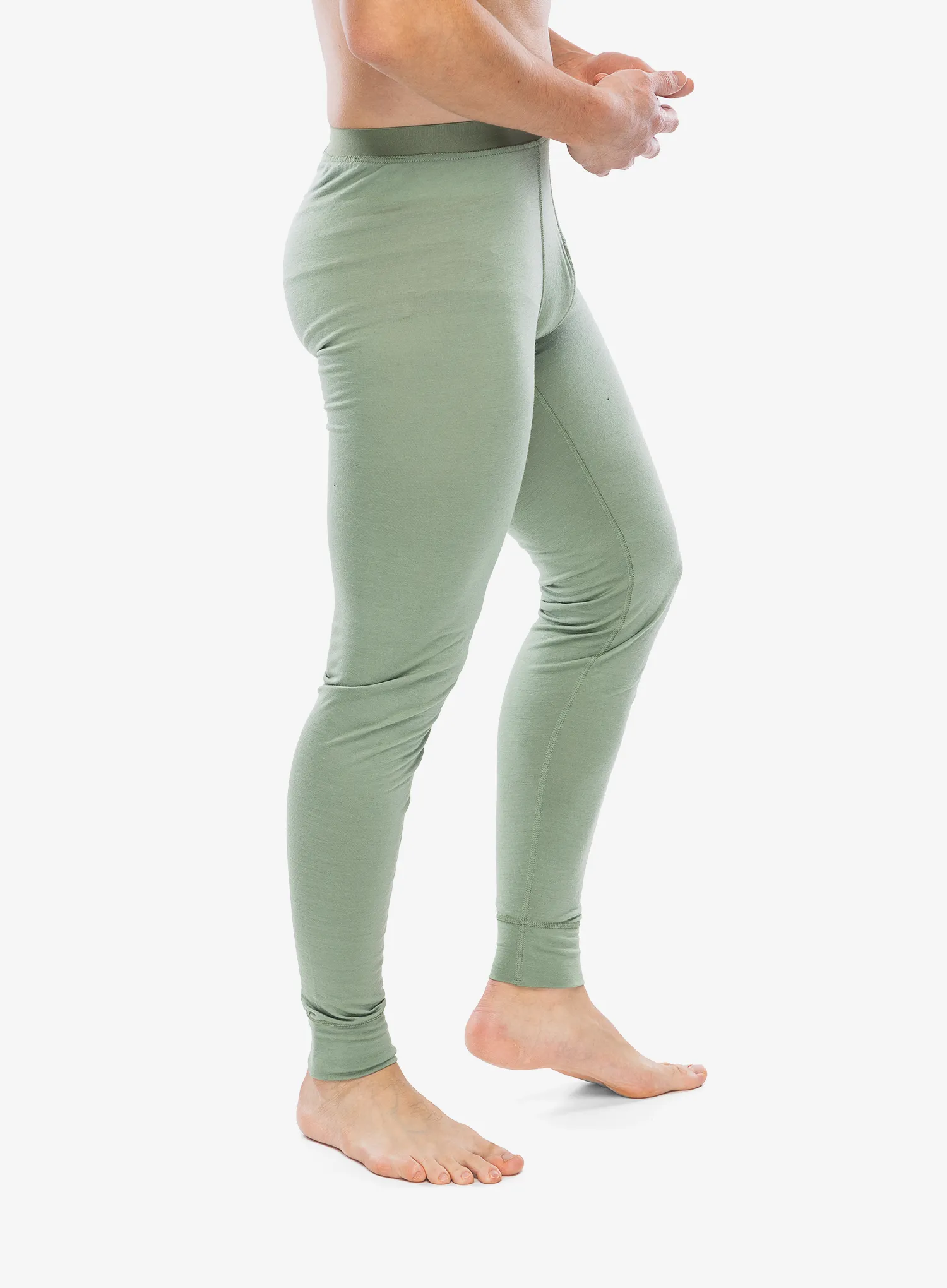 Termolegíny Odlo Merino 200 BL Bottom Long - matte green