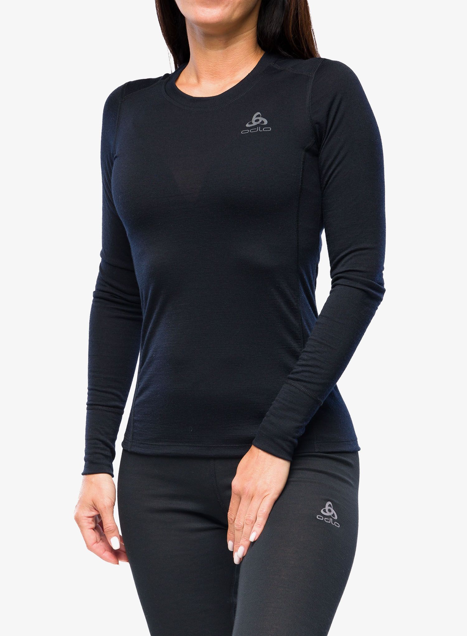 Dámská funkční mikina Odlo Merino 200 BL Top Crew Neck LS - black