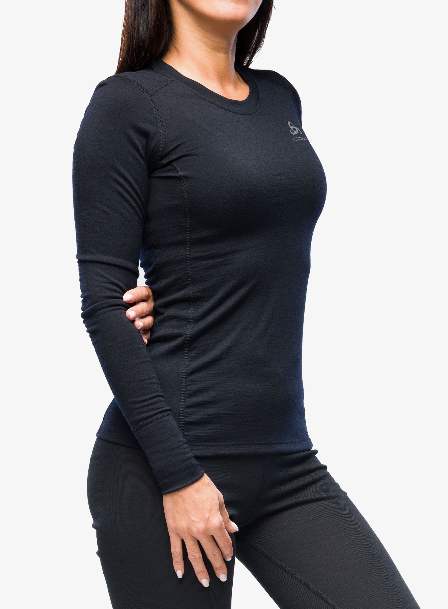 Dámská funkční mikina Odlo Merino 200 BL Top Crew Neck LS - black