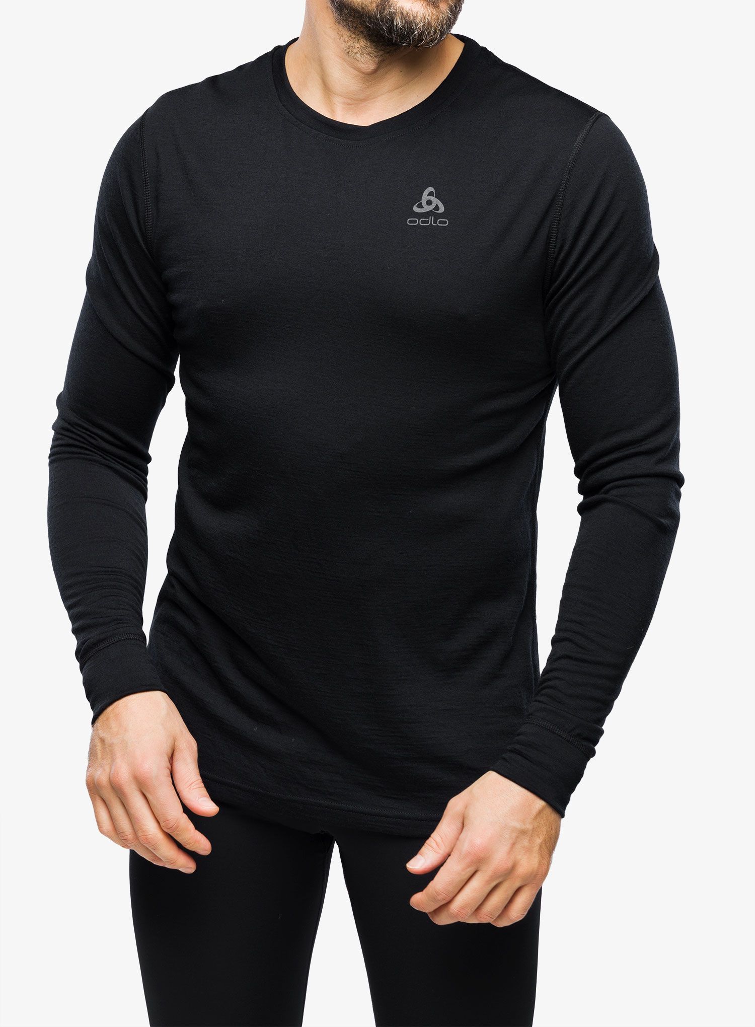 Funkční mikina Odlo Merino 200 BL Top Crew Neck LS - black