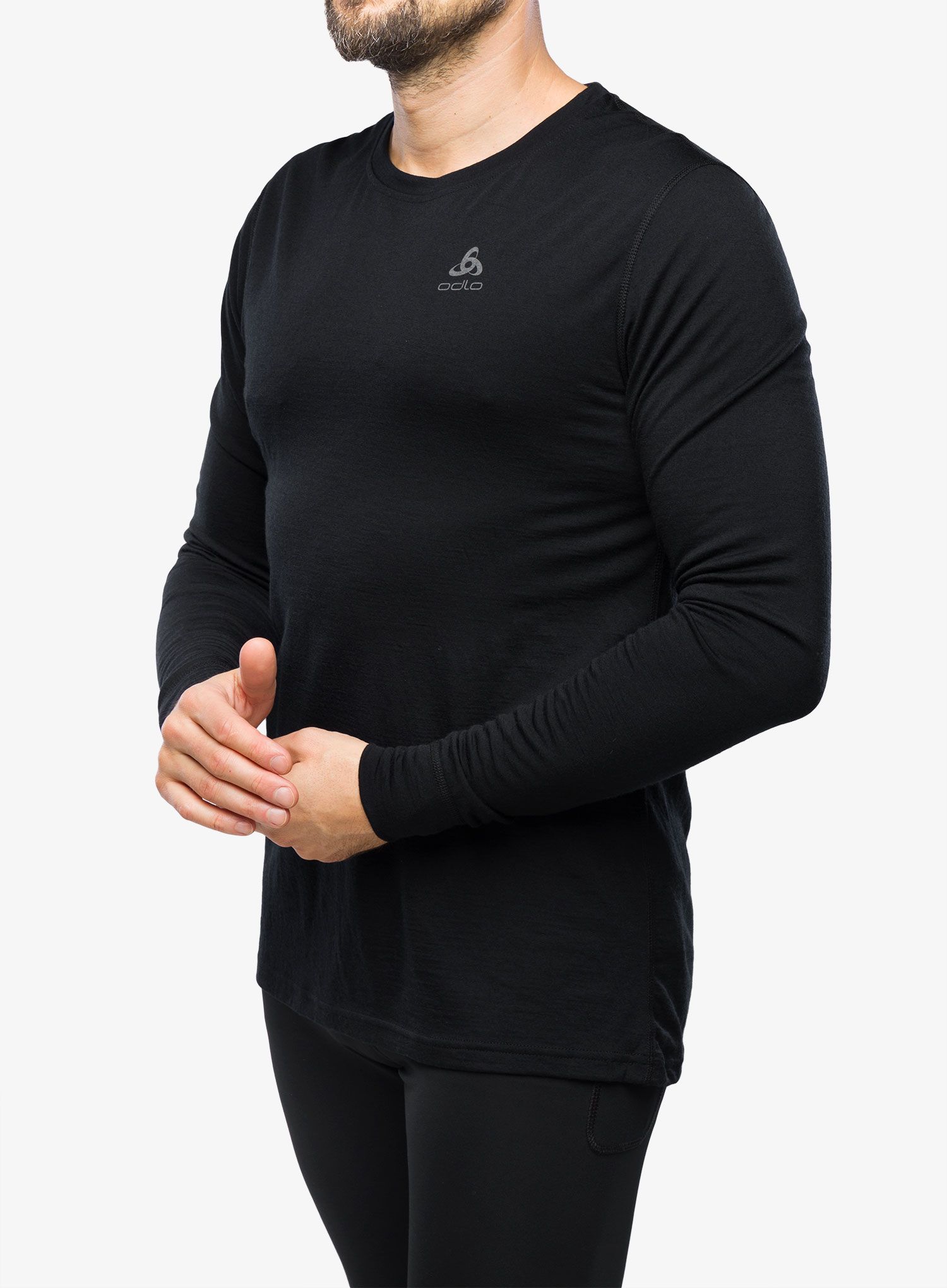 Funkční mikina Odlo Merino 200 BL Top Crew Neck LS - black