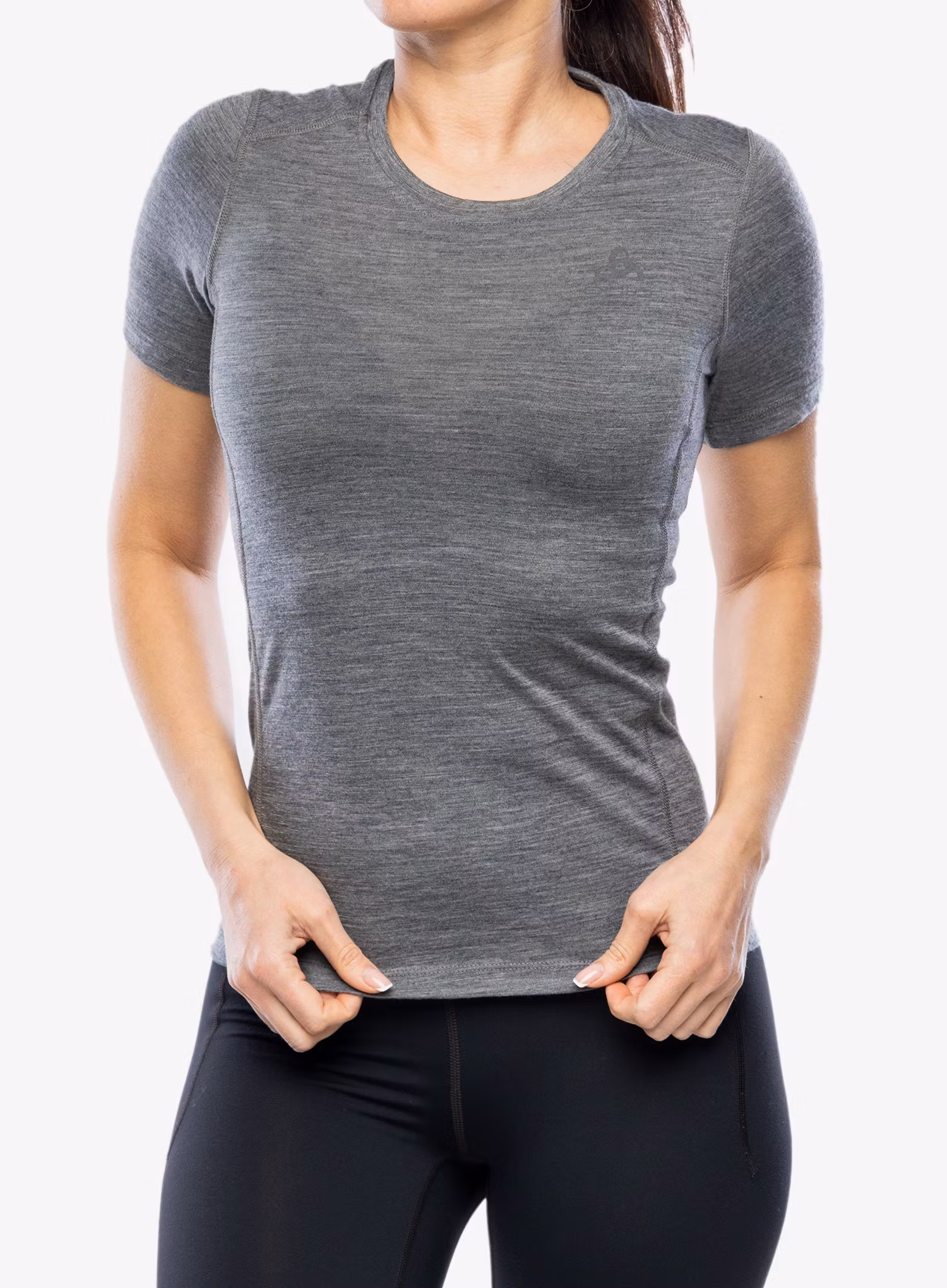 Termo triko dámské Odlo Merino 200 BL Top Crew Neck SS - odlo steel grey melange