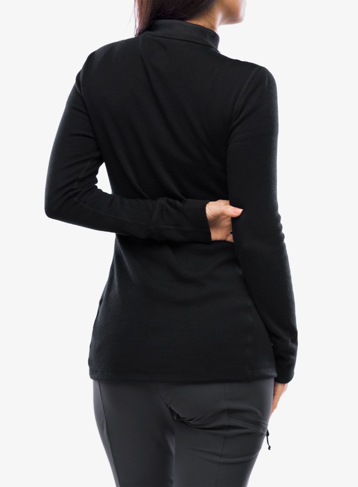 Funkční mikina dámská Odlo Merino 260 BL Top Turtle Neck LS Half Zip - black