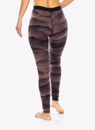 Termo legíny dámské Odlo Merino Ridgelines BL Bottom Long - fudge/black