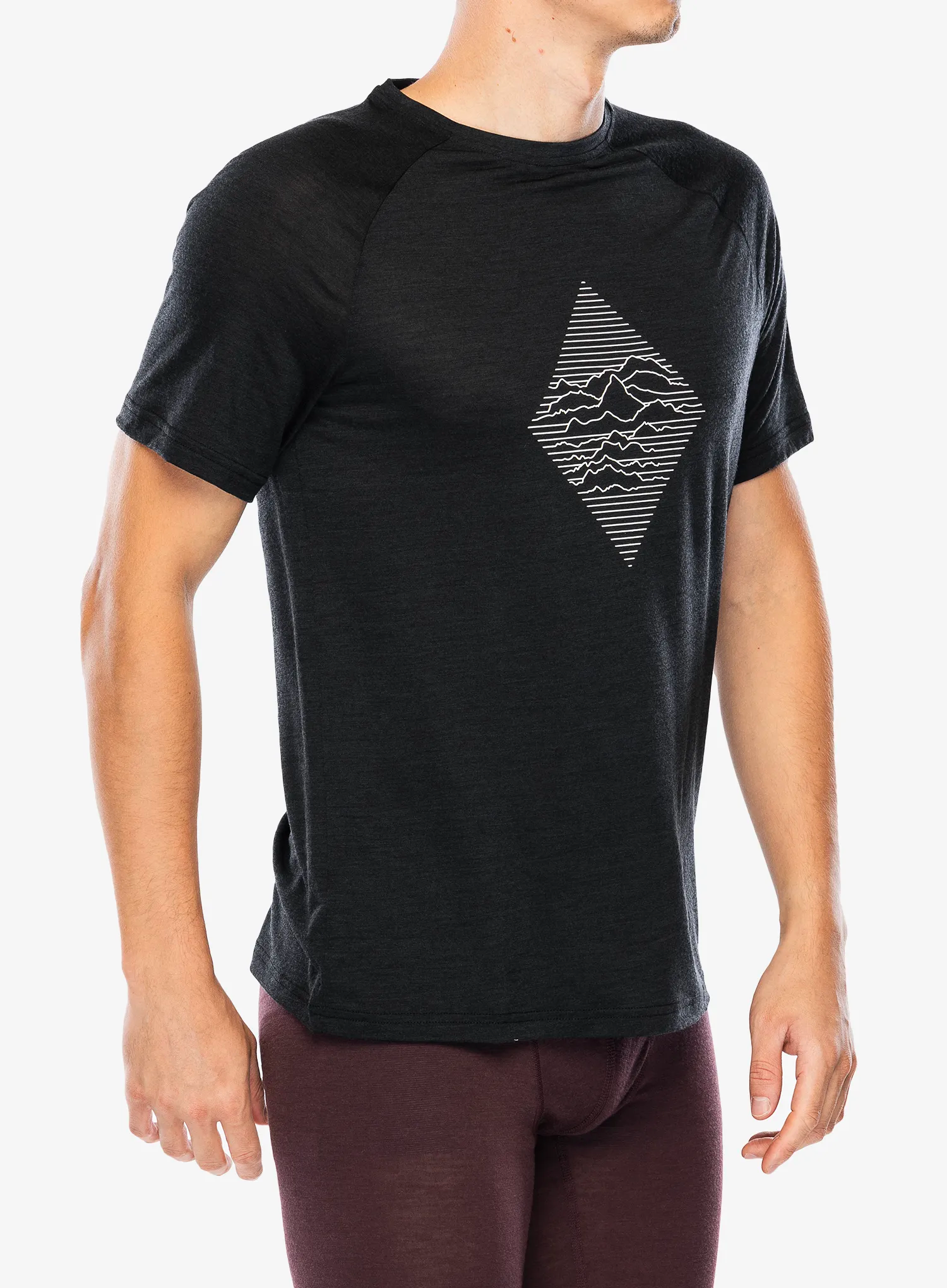 Tričko Odlo Merino Tencel 130 Peaks TS Crew Neck SS - black melange