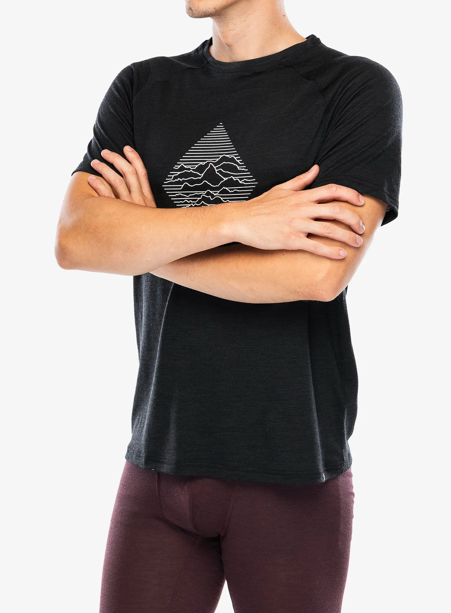 Tričko Odlo Merino Tencel 130 Peaks TS Crew Neck SS - black melange