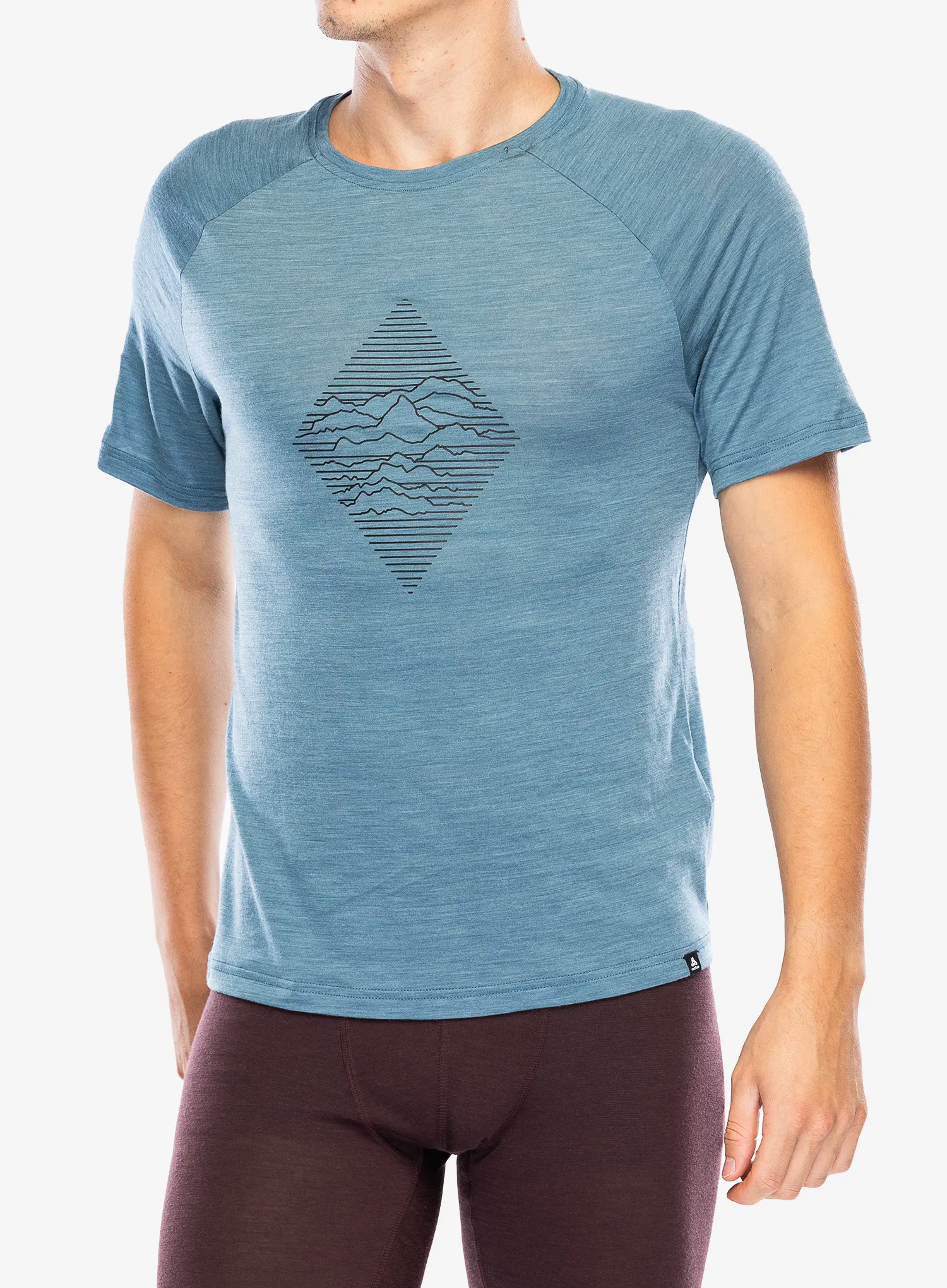 Tričko Odlo Merino Tencel 130 Peaks TS Crew Neck SS - provincial blue melange