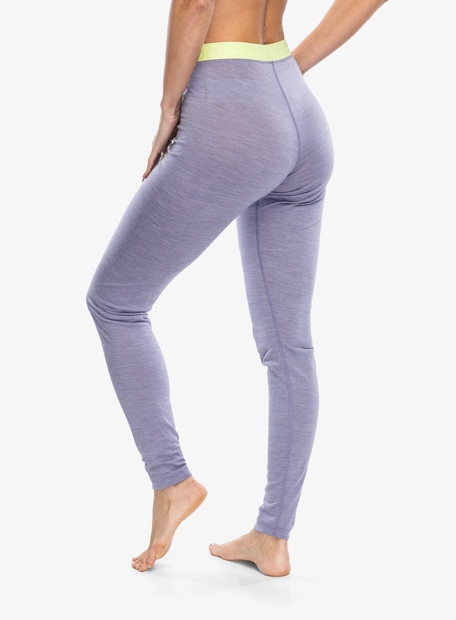Termo legíny dámské Odlo Natural Performance PW 150 BL Bottom Long - gray ridge melange/shadow lime