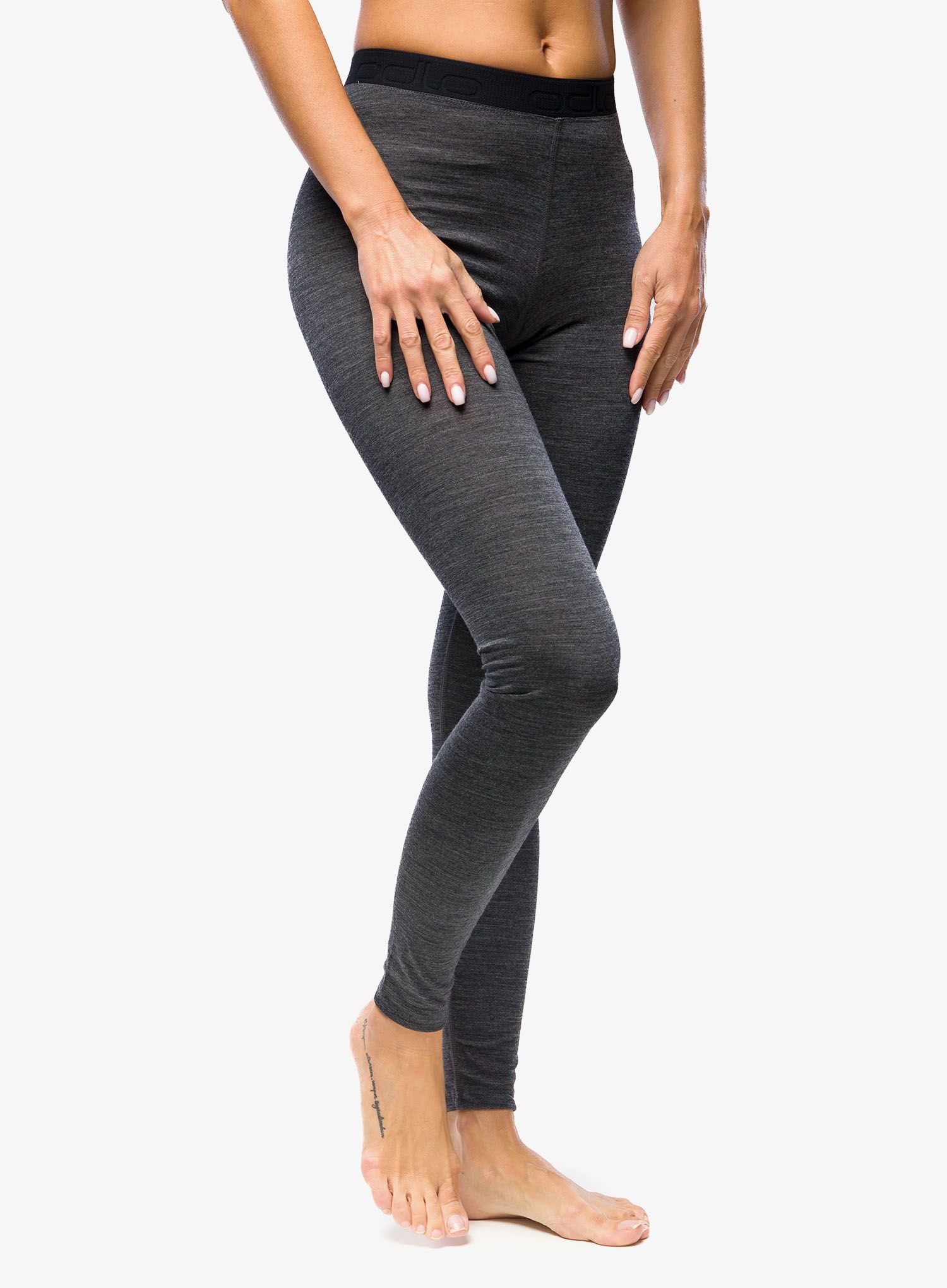Termolegíny dámské Odlo Natural Performance PW 150 BL Bottom Long - dark grey melange
