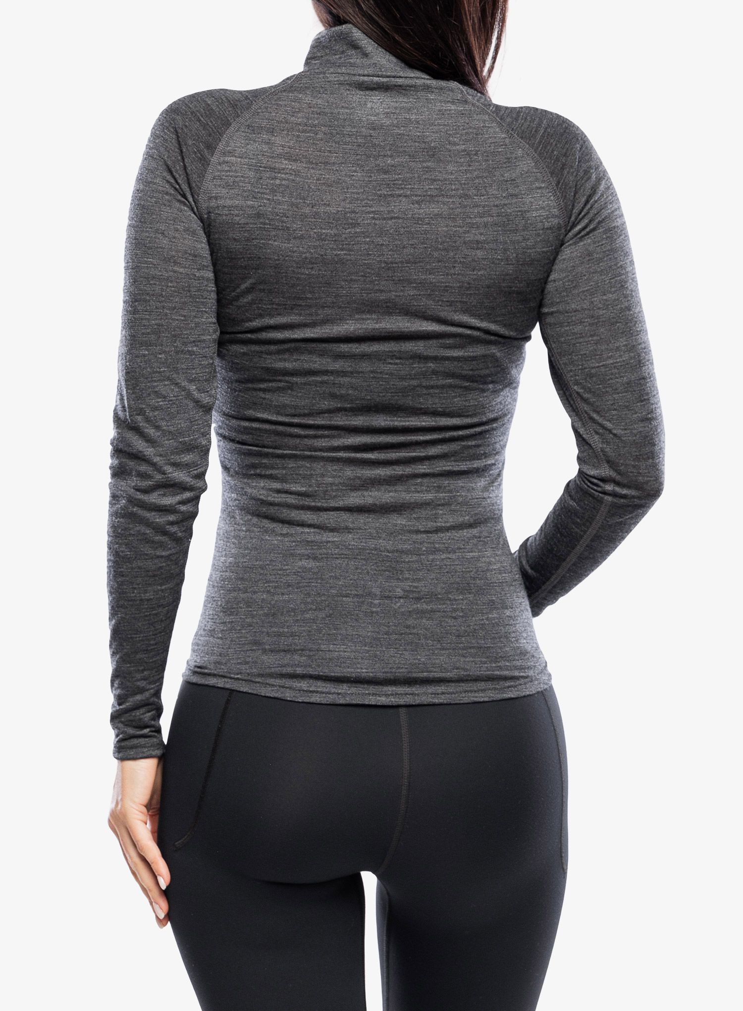 Funkční mikina dámská Odlo Natural Performance PW 150 BL Top Turtle Neck LS Half Zip - grey melange