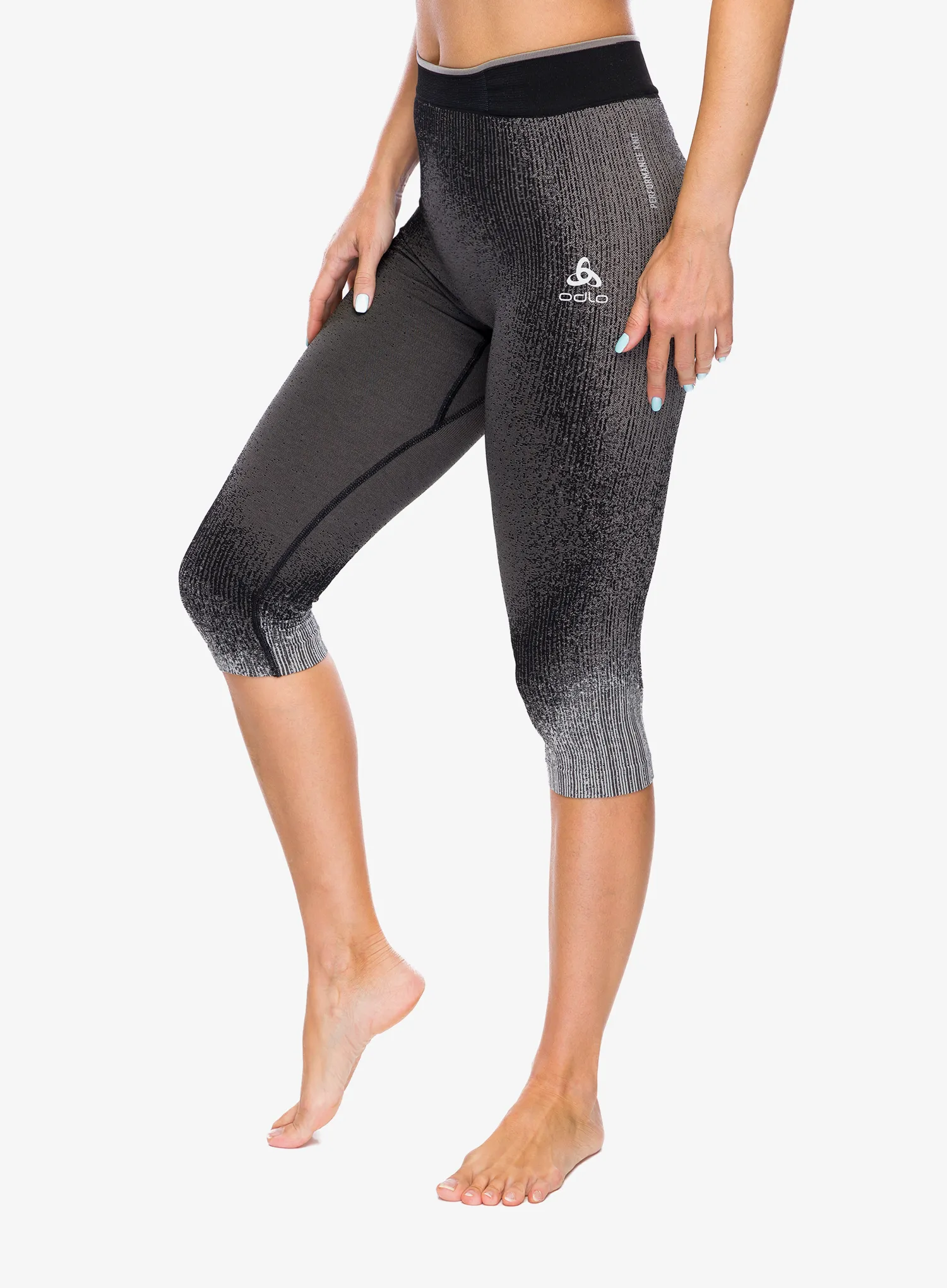 Termolegíny dámské Odlo Performance Warm Blackcomb BL Bottom 3/4 - black