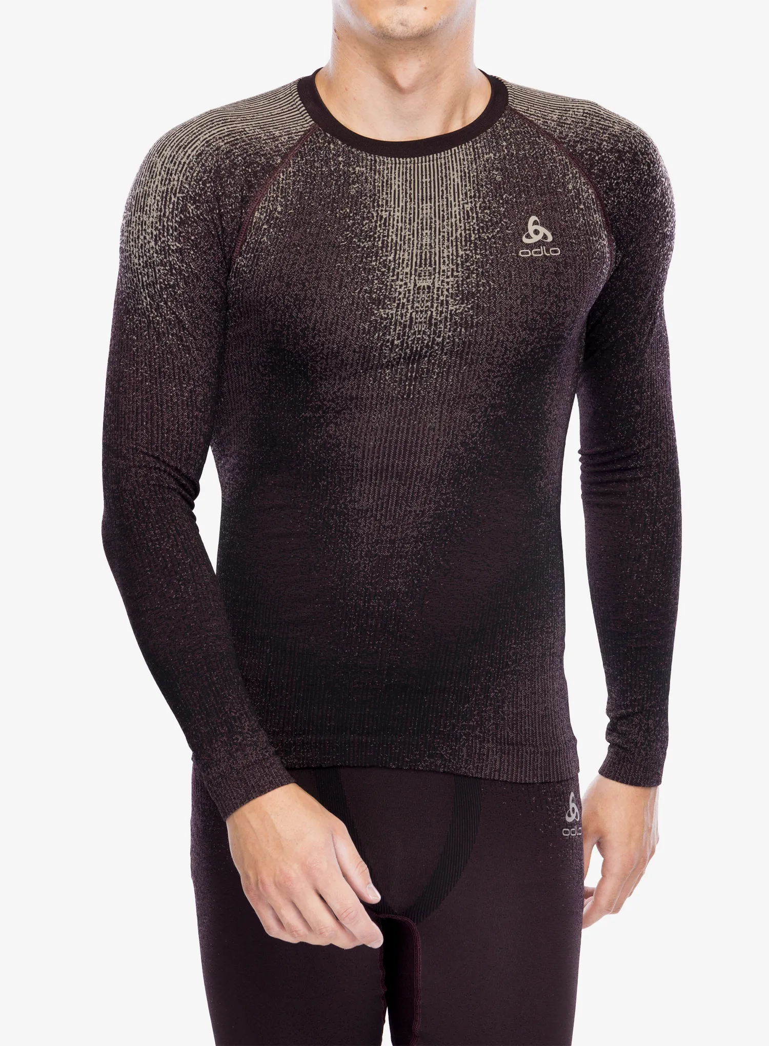 Funkční mikina Odlo Performance Warm Blackcomb BL Top Crew Neck LS - fudge