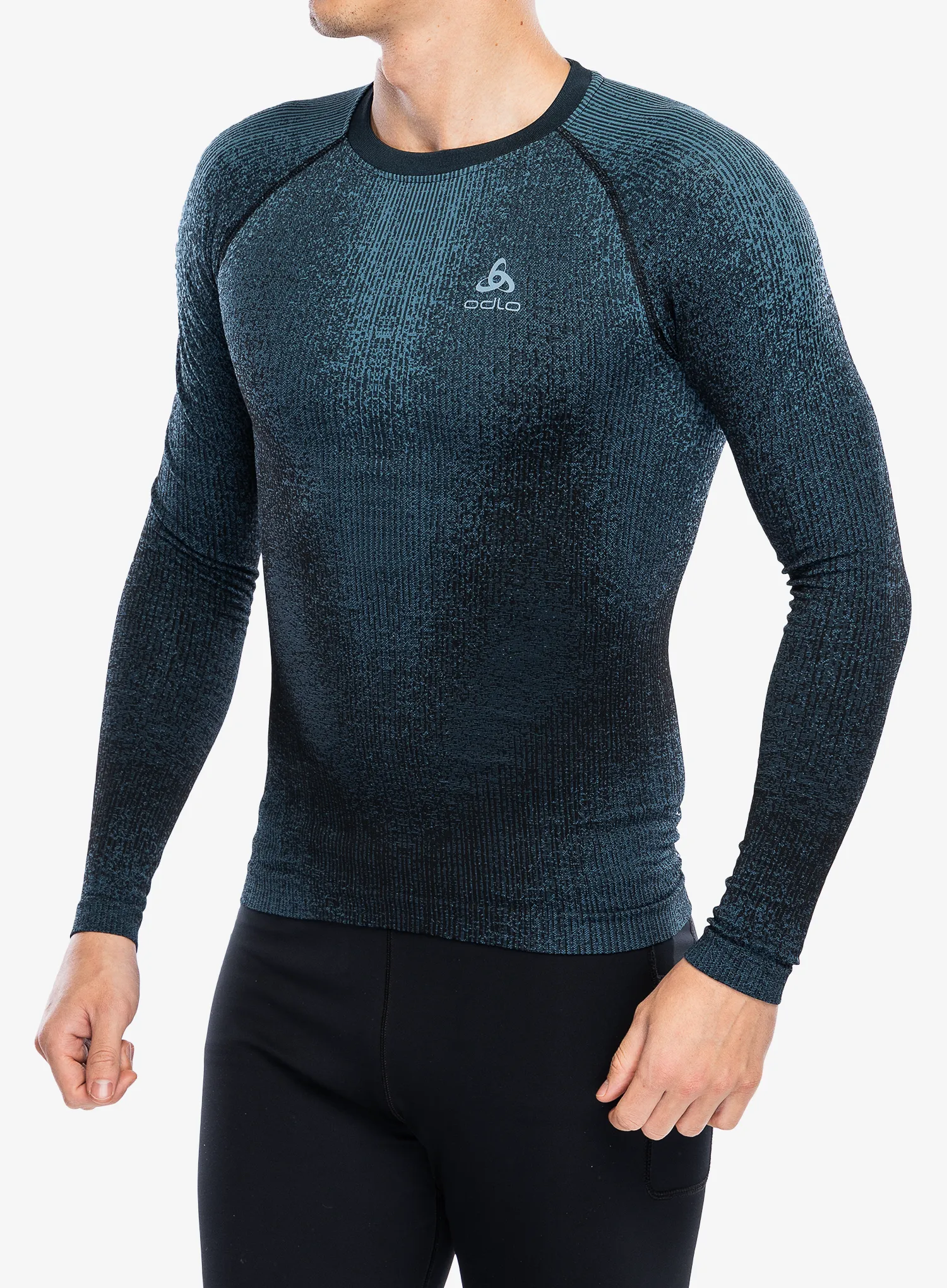 Funkční mikina Odlo Performance Warm Blackcomb BL Top Crew Neck LS - provincial blue