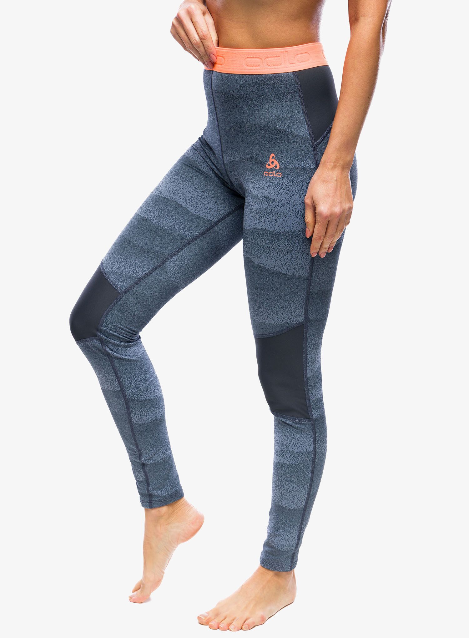 Termolegíny dámské Odlo Whistler Eco BL Bottom Long - folkstone gray/india ink