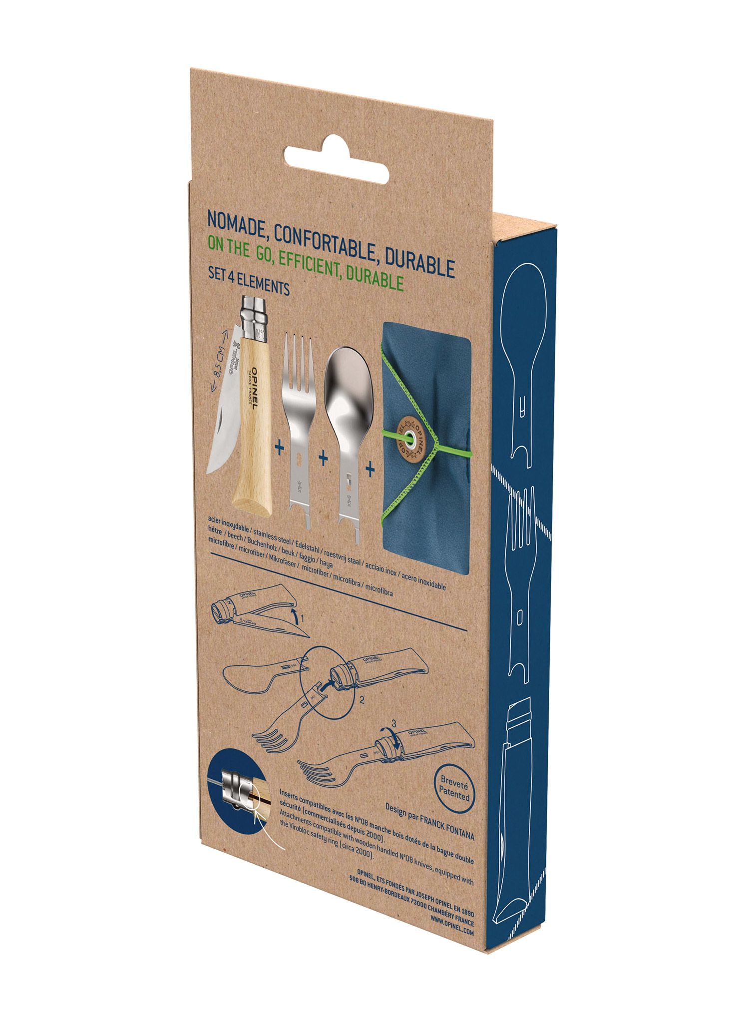 Turistická sada Opinel Nomad Picnic Plus + N°08 Knife
