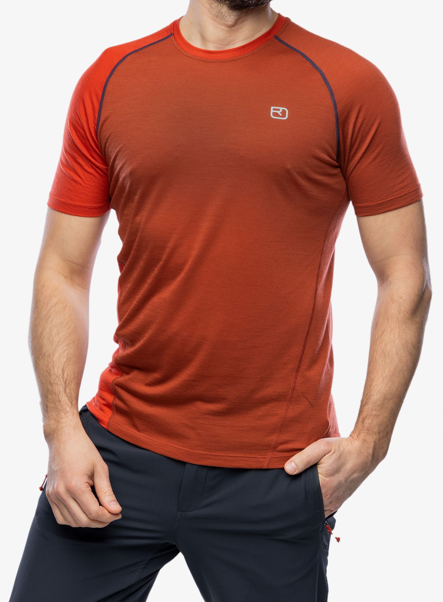 Merino triko Ortovox 120 Cool Tec Fast Upward TS - clay orange