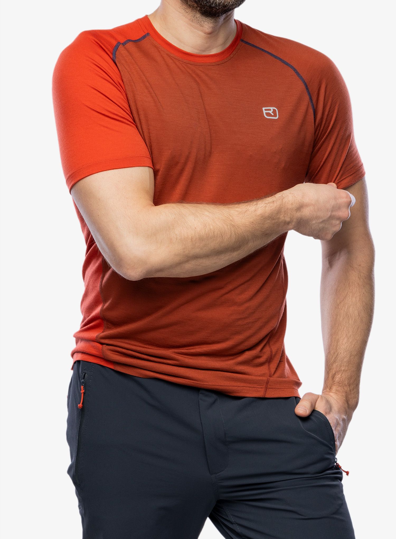 Merino triko Ortovox 120 Cool Tec Fast Upward TS - clay orange