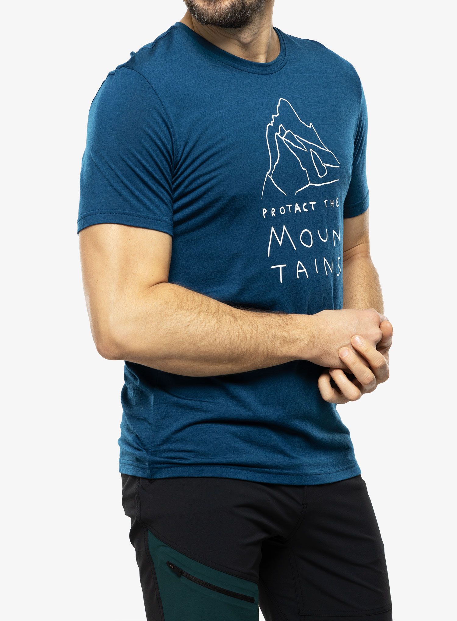 Merino triko Ortovox 150 Cool Mtn Protector TS - petrol blue