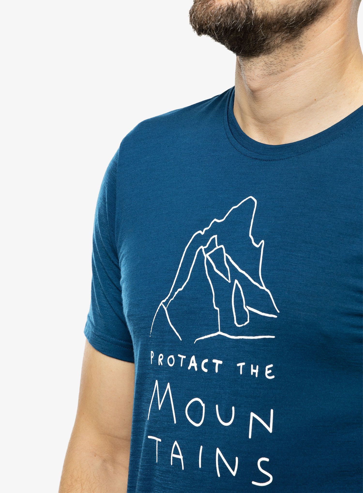 Merino triko Ortovox 150 Cool Mtn Protector TS - petrol blue