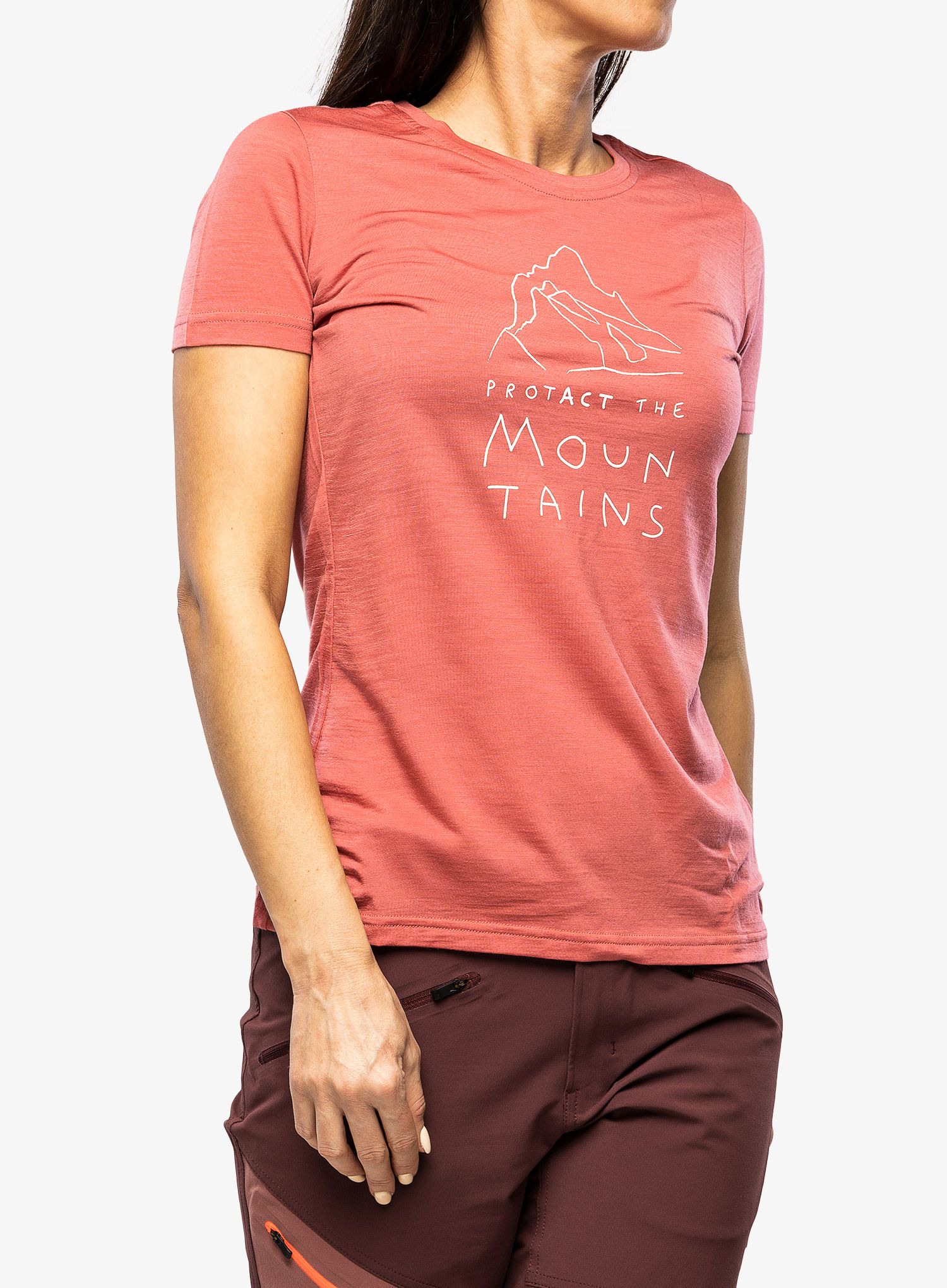 Merino triko dámské Ortovox 150 Cool Mtn Protector TS - wild rose
