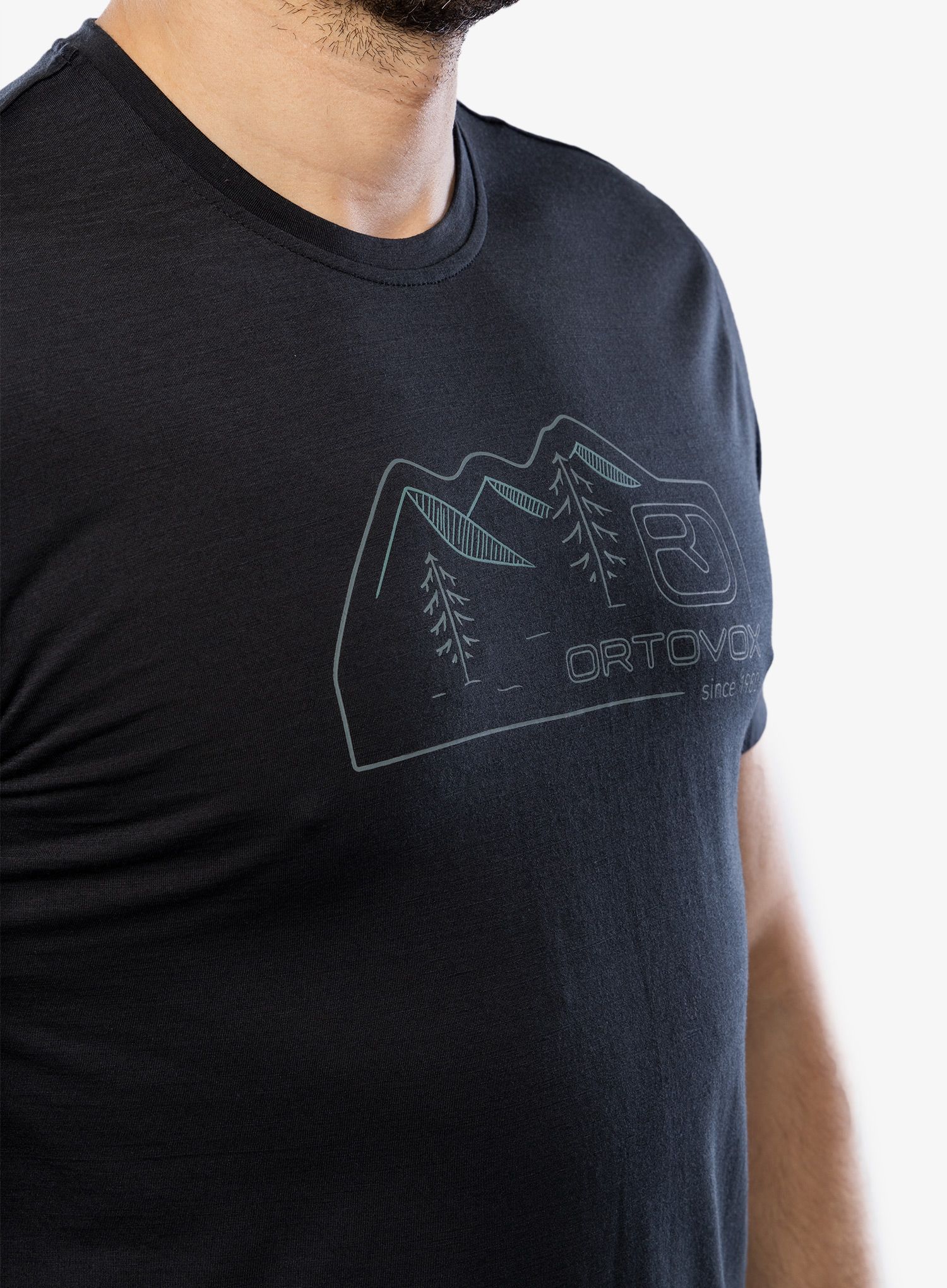 Merino triko Ortovox 150 Cool Vintage Badge TS - black raven