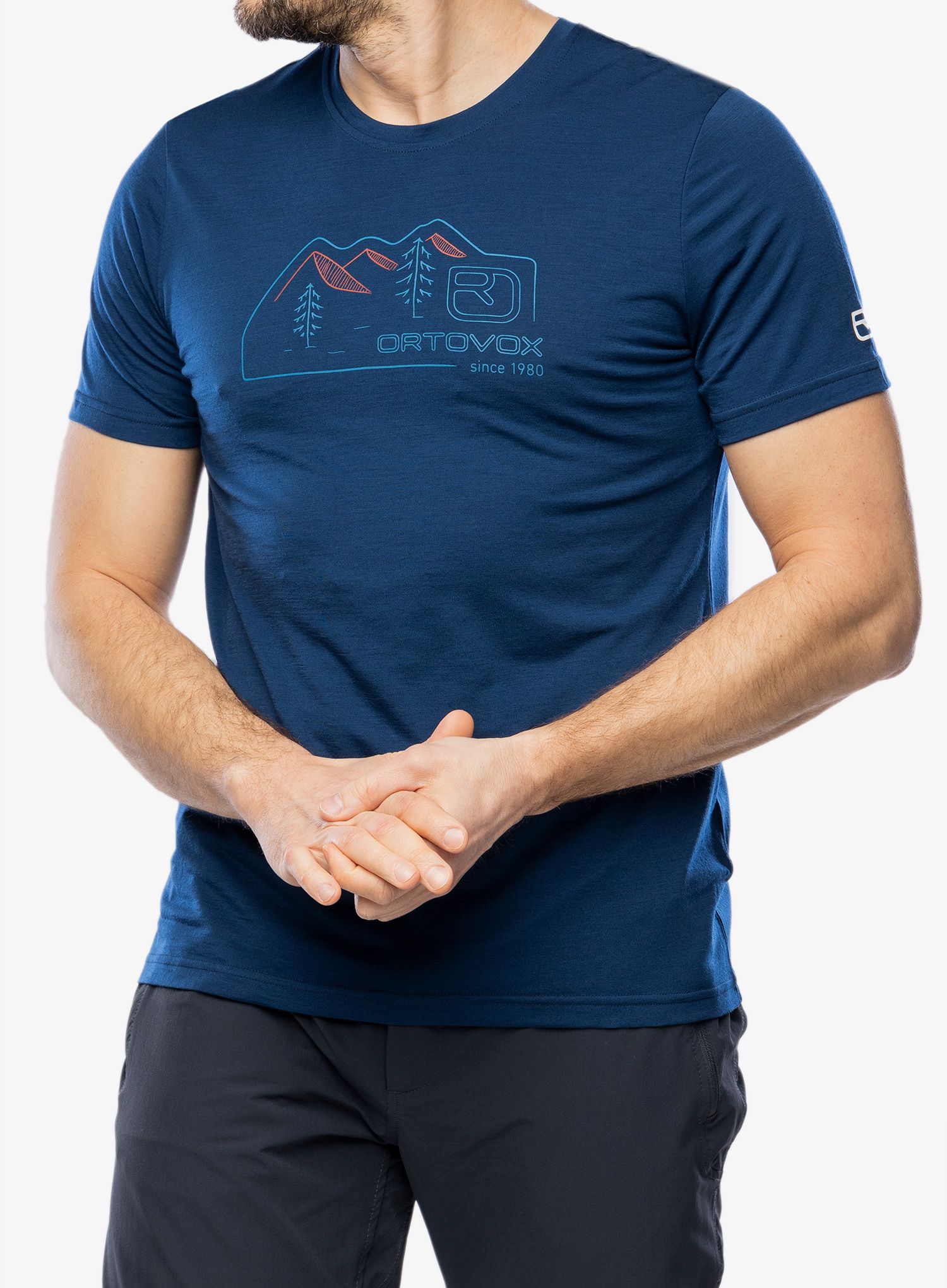 Merino triko Ortovox 150 Cool Vintage Badge TS - deep ocean