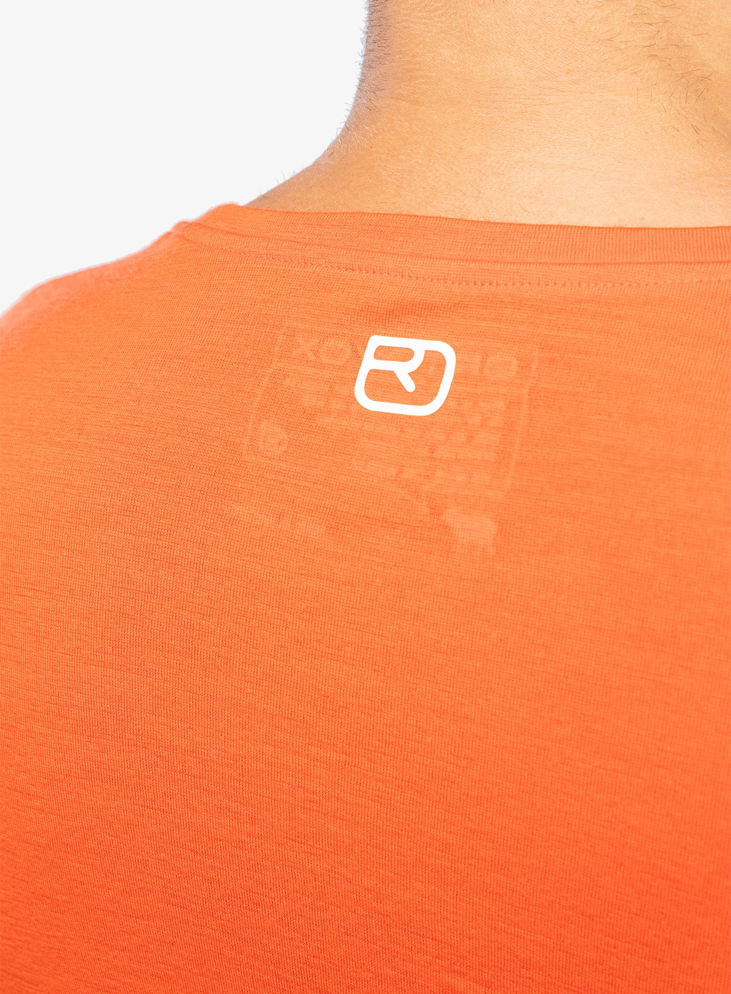 Tričko s dlouhým rukávem Ortovox 185 Merino Brand Outline LS - hot orange